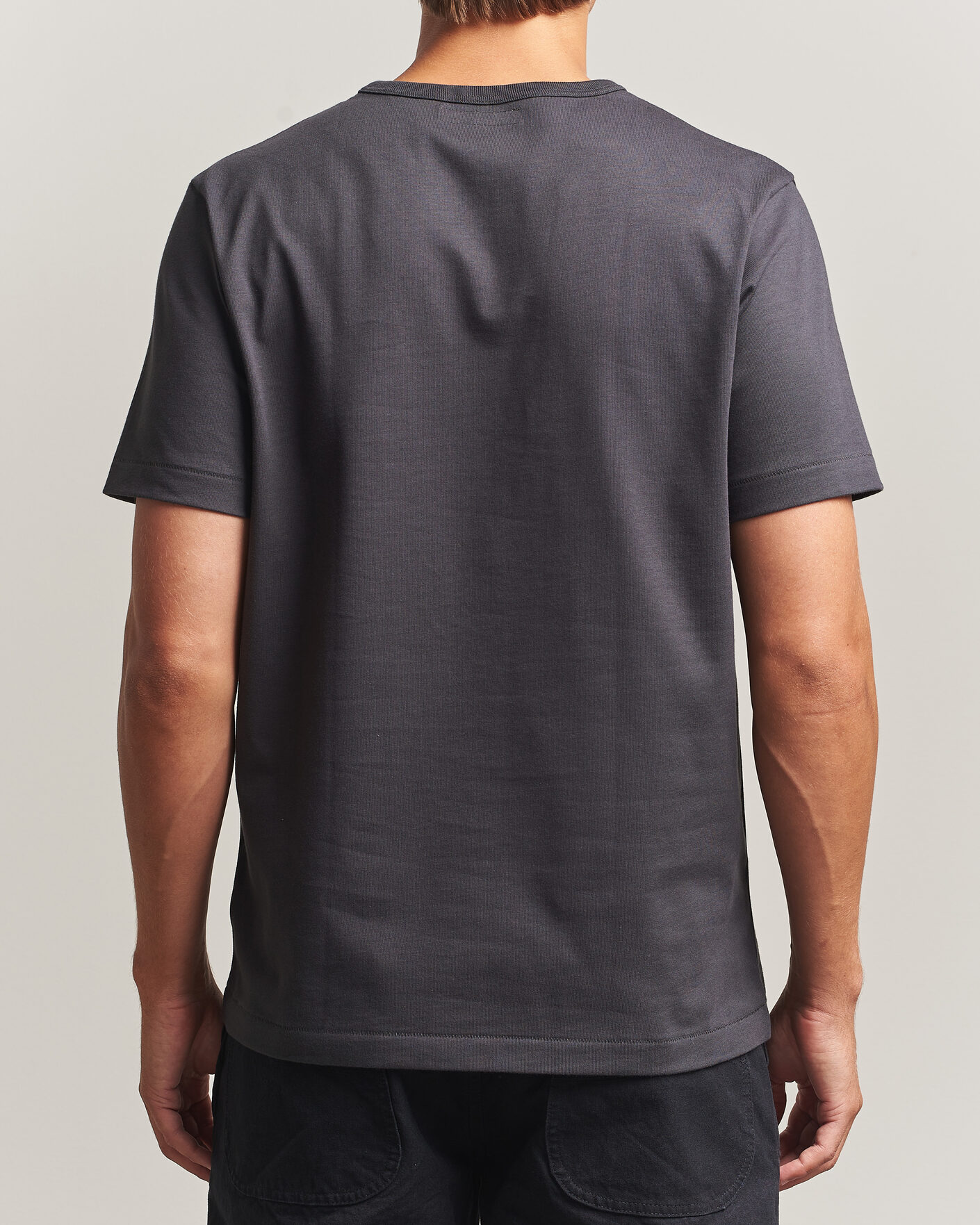Herre | T-Shirts | Merz b. Schwanen | Classic Fit Sturdy Loopwheeled T-Shirt Charcoal