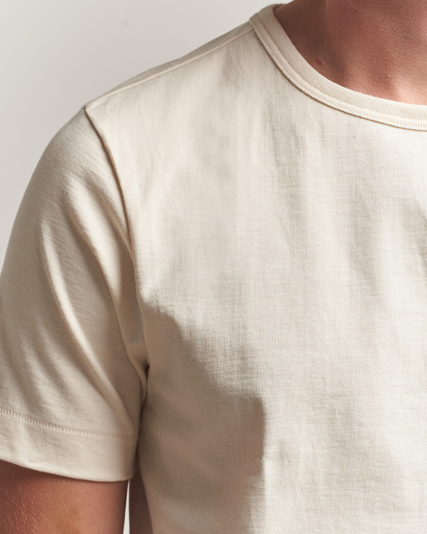 Herre | T-Shirts | Merz b. Schwanen | Classic Fit Loopwheeled T-Shirt Nature