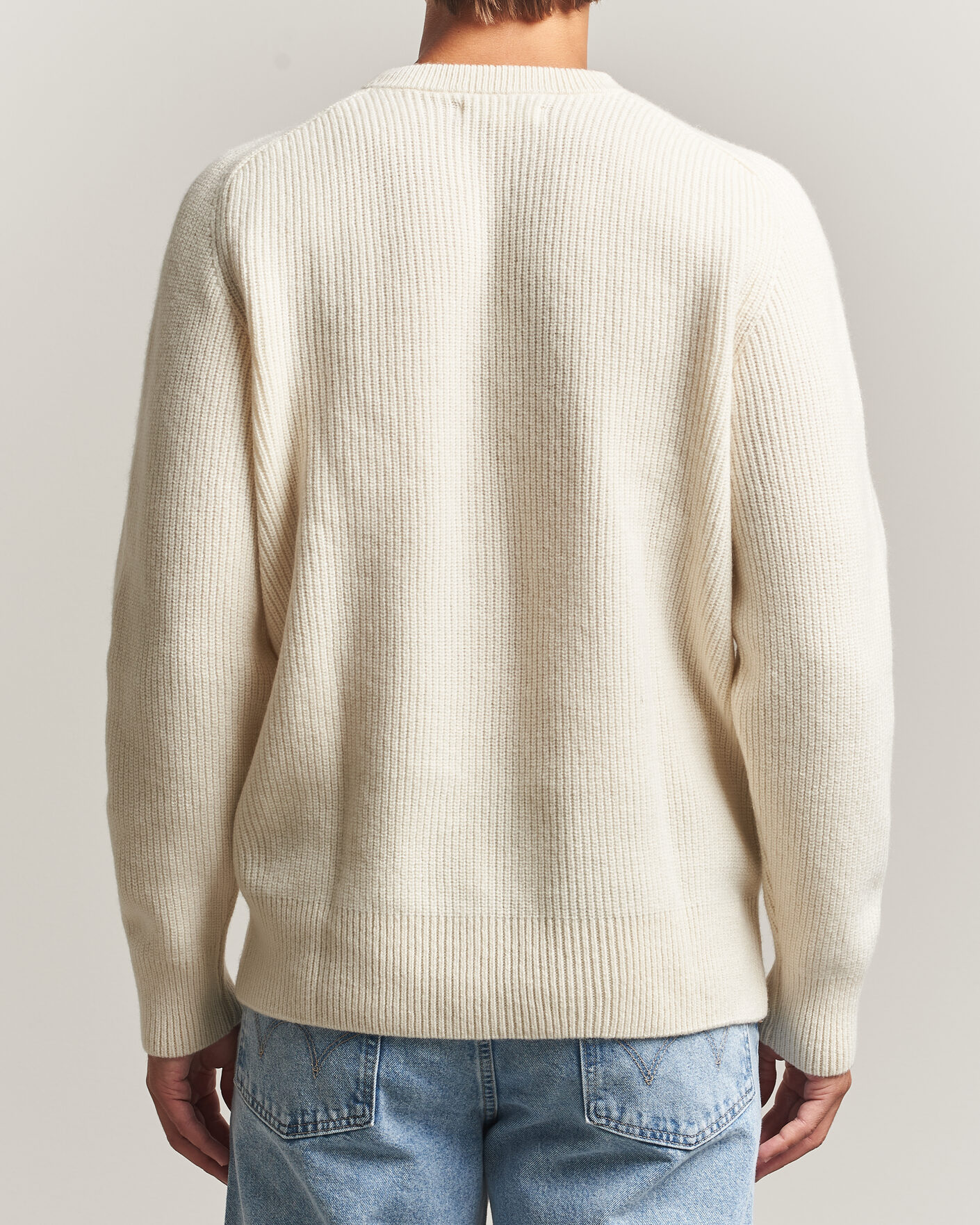 Herre | Trøjer | Merz b. Schwanen | Merino/Cashmere Knitted Sweater Nature