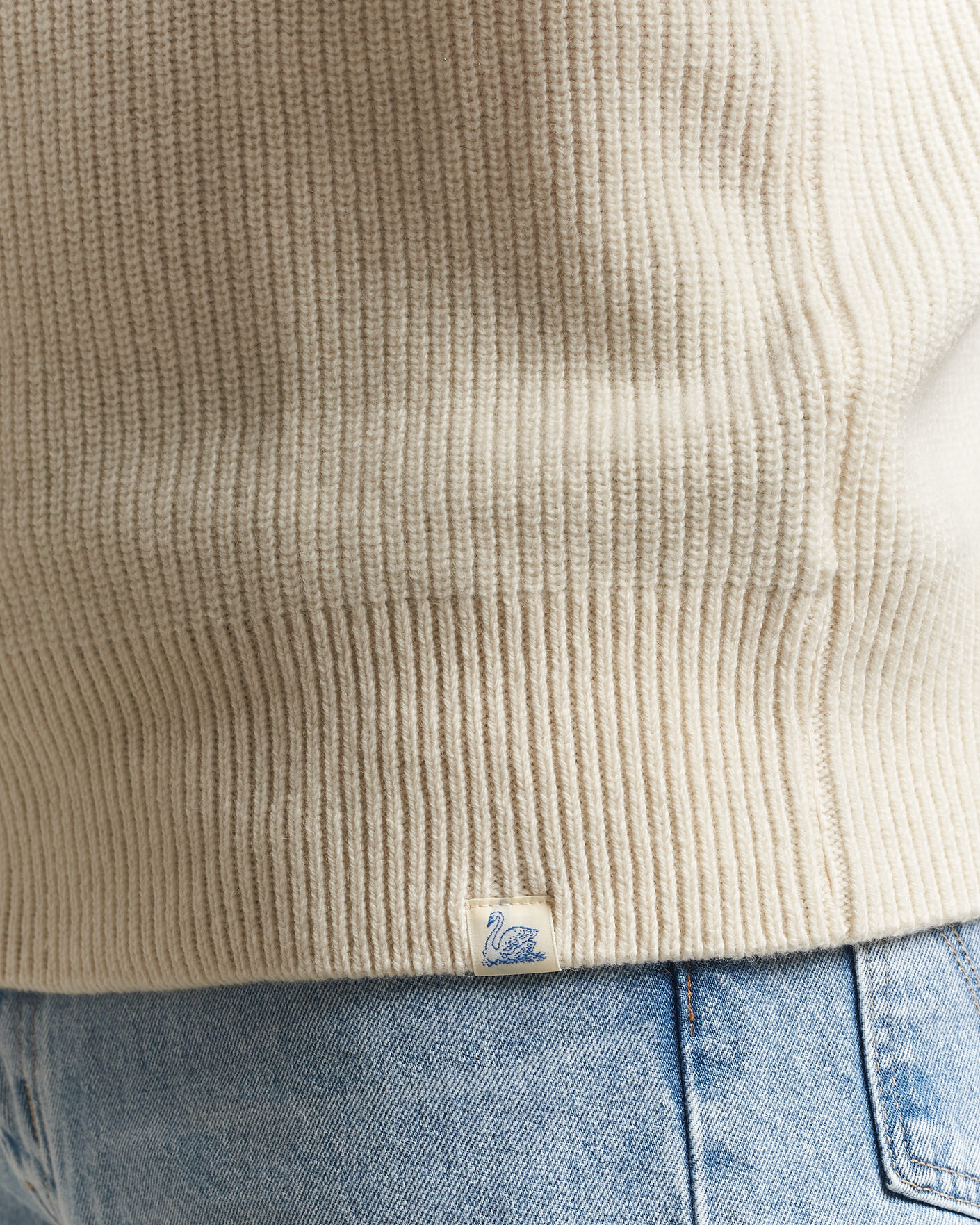 Herre | Trøjer | Merz b. Schwanen | Merino/Cashmere Knitted Sweater Nature