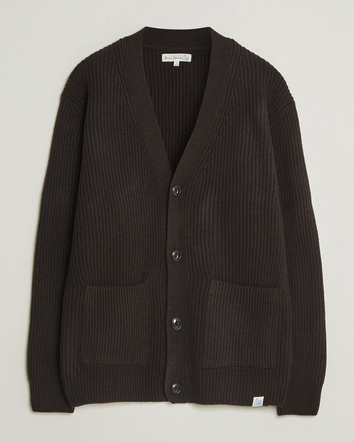 Herre | Trøjer | Merz b. Schwanen | Merino/Cashmere Knitted Cardigan Espresso
