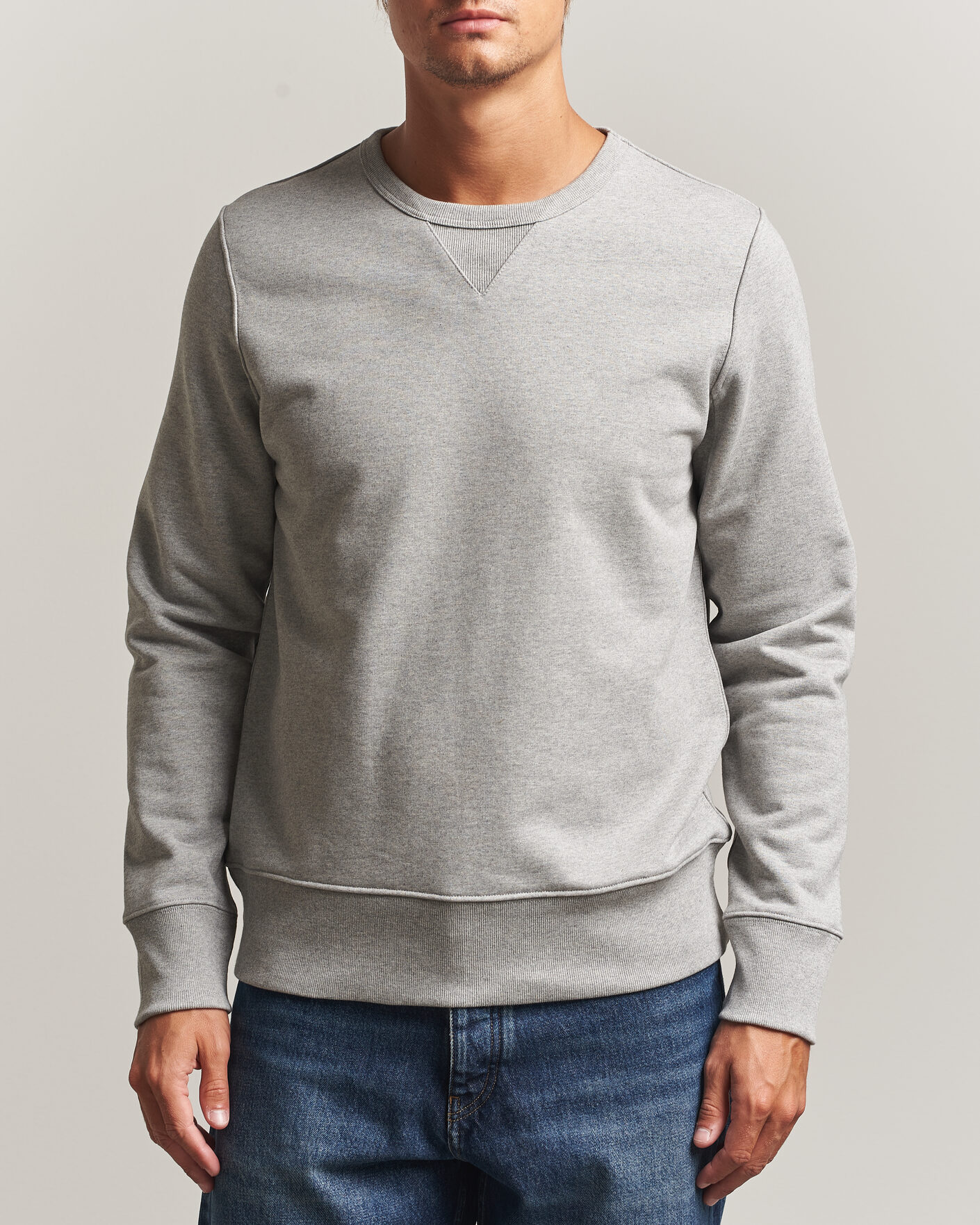 Herre | Trøjer | Merz b. Schwanen | Classic Fit Loopwheeled Heavyweight Sweatshirt Grey Melange