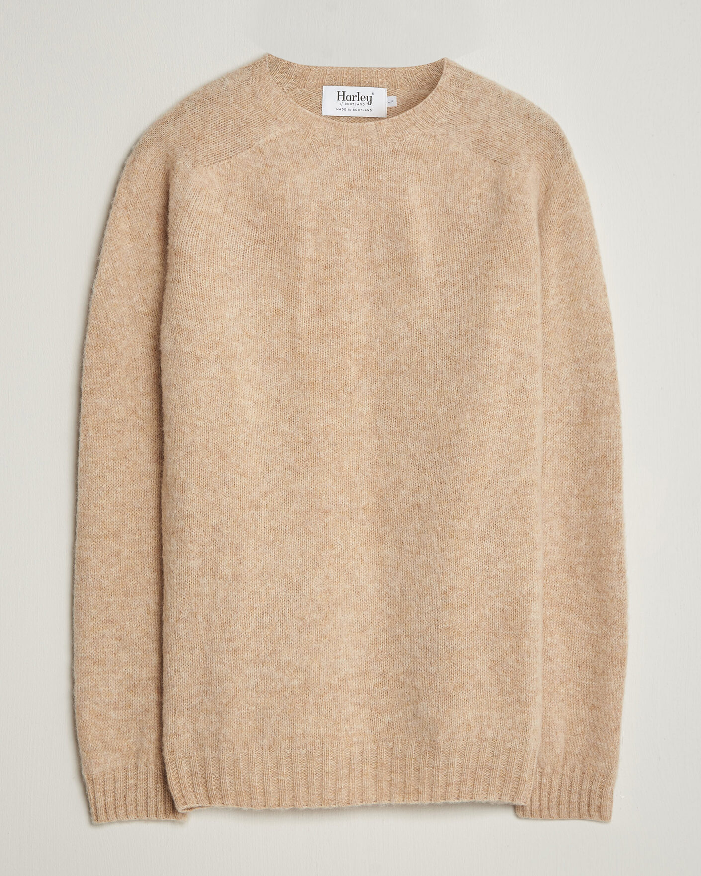 Herre | Trøjer | Harley Of Scotland | Brushed Supersoft Lambswool Crewneck Calico