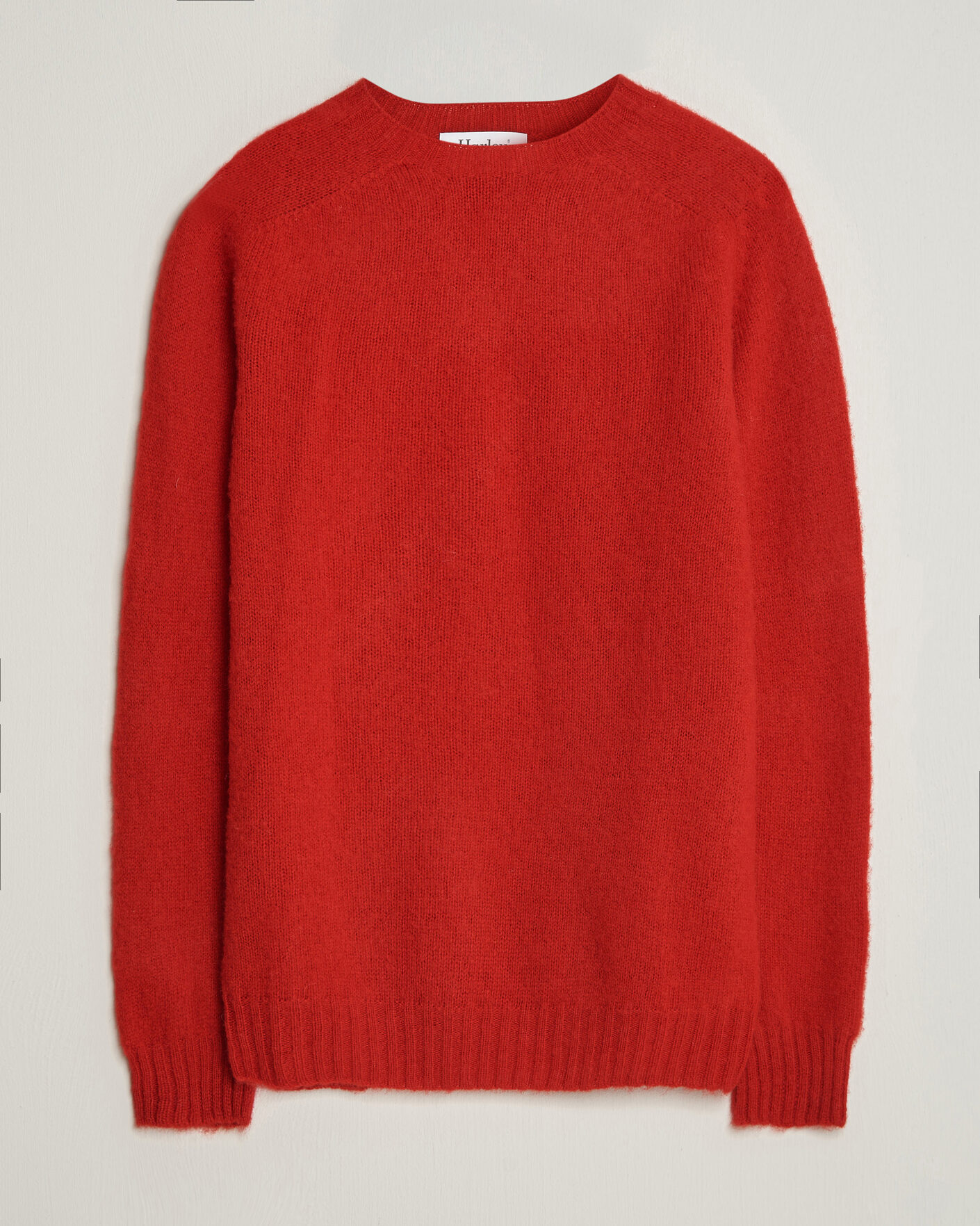 Herre | Trøjer | Harley Of Scotland | Brushed Supersoft Lambswool Crewneck Cardinal