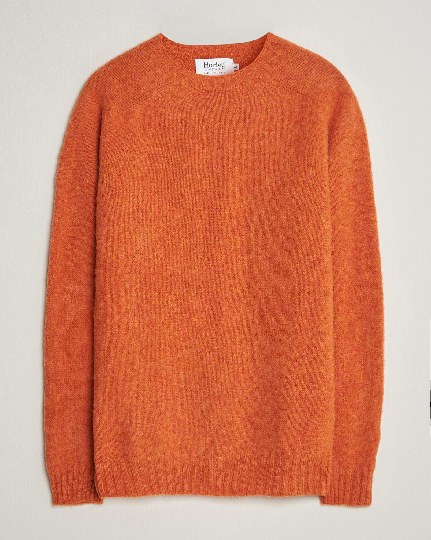 Herre | Trøjer | Harley Of Scotland | Brushed Supersoft Lambswool Crewneck Satsuma