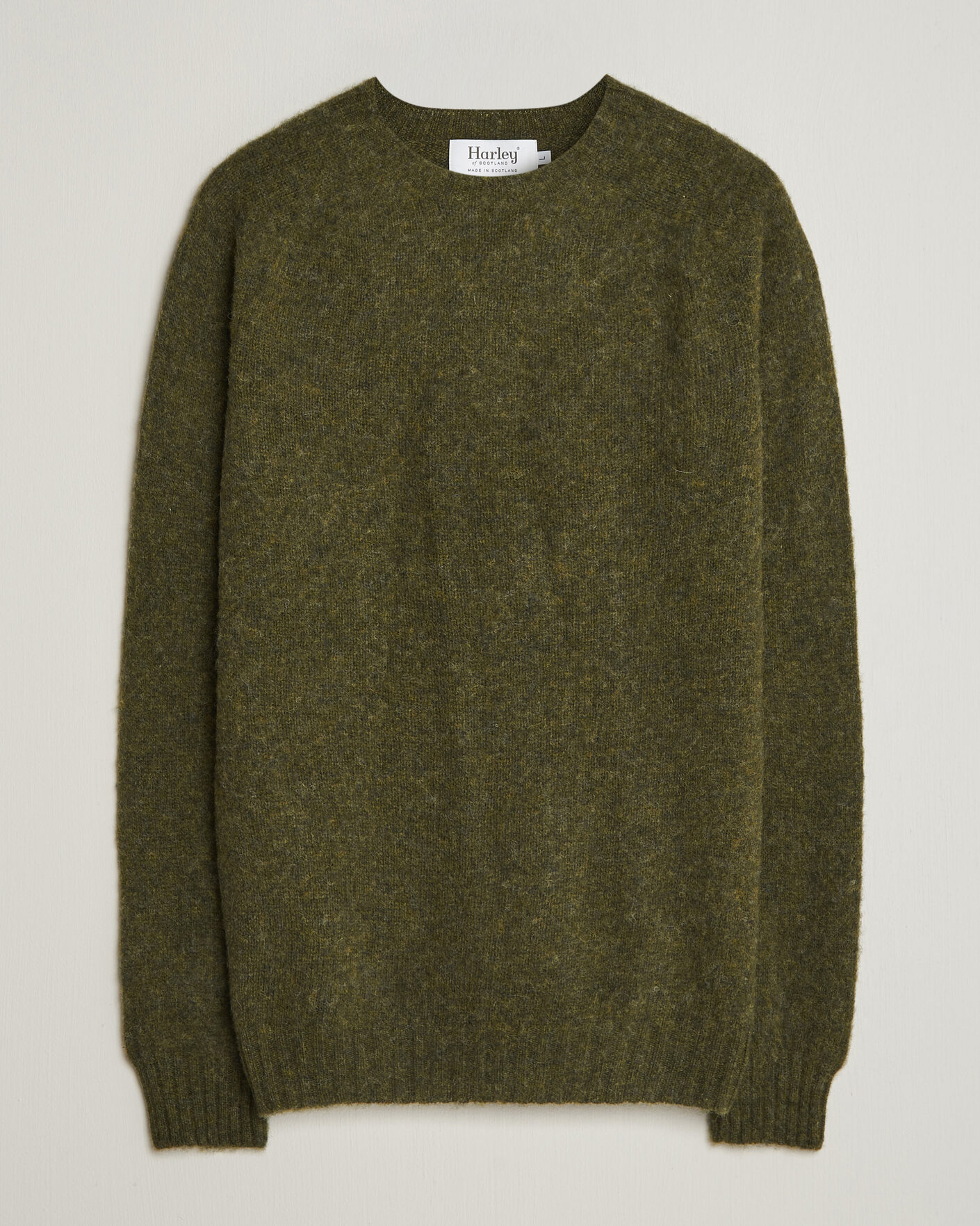 Herre | Trøjer | Harley Of Scotland | Brushed Supersoft Lambswool Crewneck Scots Pine