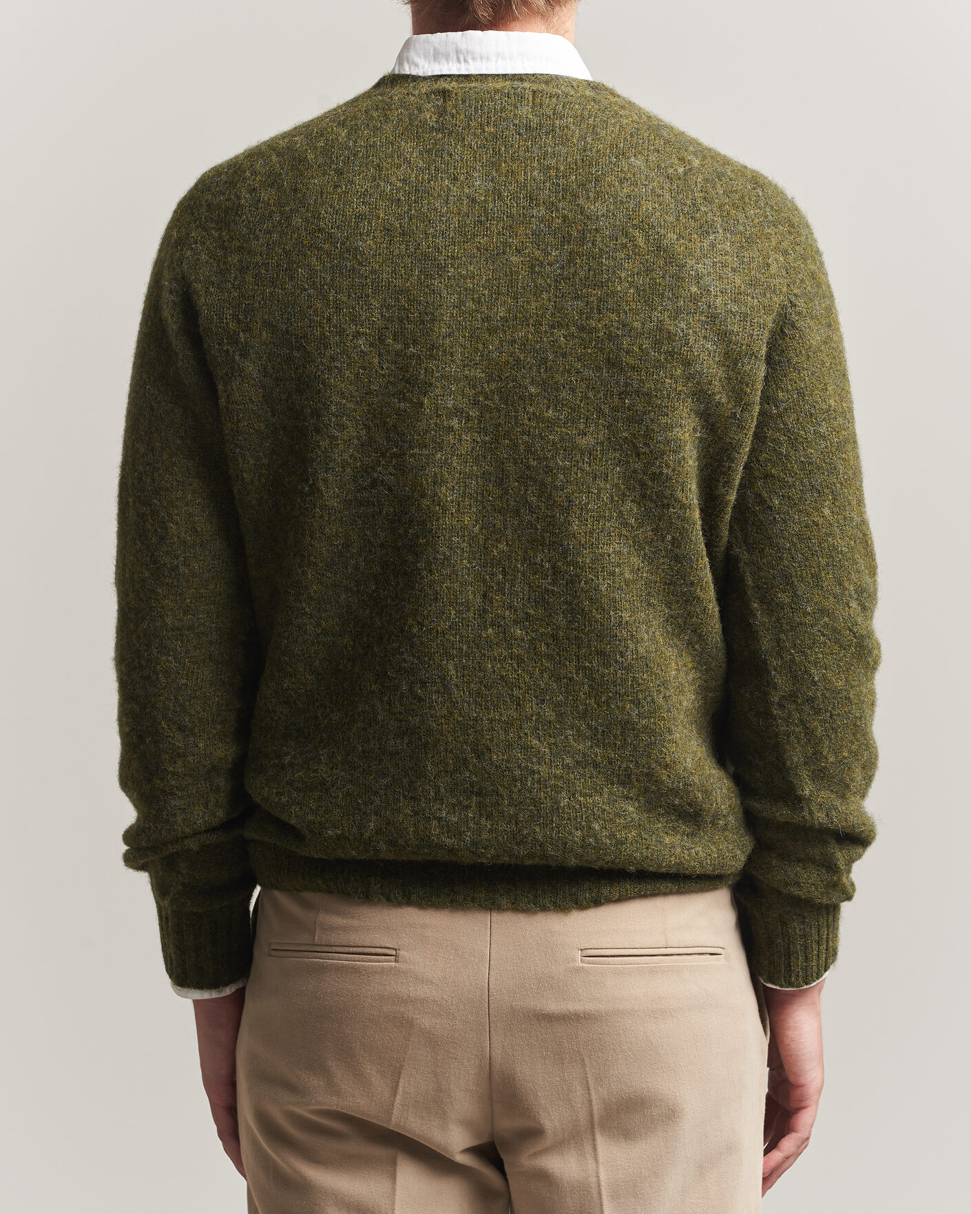 Herre | Trøjer | Harley Of Scotland | Brushed Supersoft Lambswool Crewneck Scots Pine