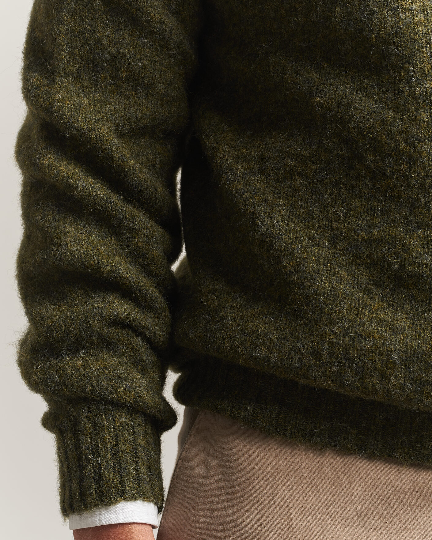 Herre | Trøjer | Harley Of Scotland | Brushed Supersoft Lambswool Crewneck Scots Pine