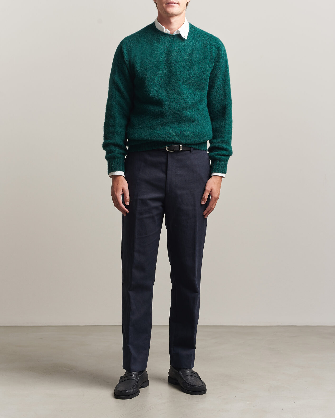 Herre | Trøjer | Harley Of Scotland | Brushed Supersoft Lambswool Crewneck Tartan