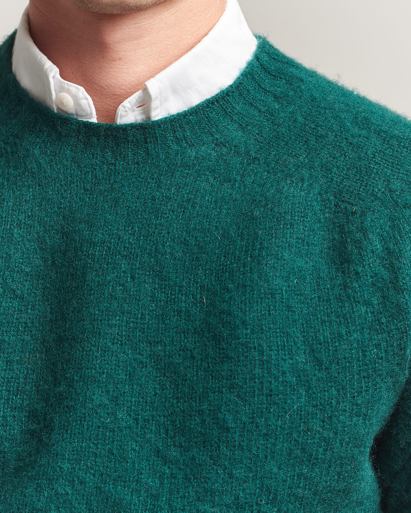 Herre | Trøjer | Harley Of Scotland | Brushed Supersoft Lambswool Crewneck Tartan