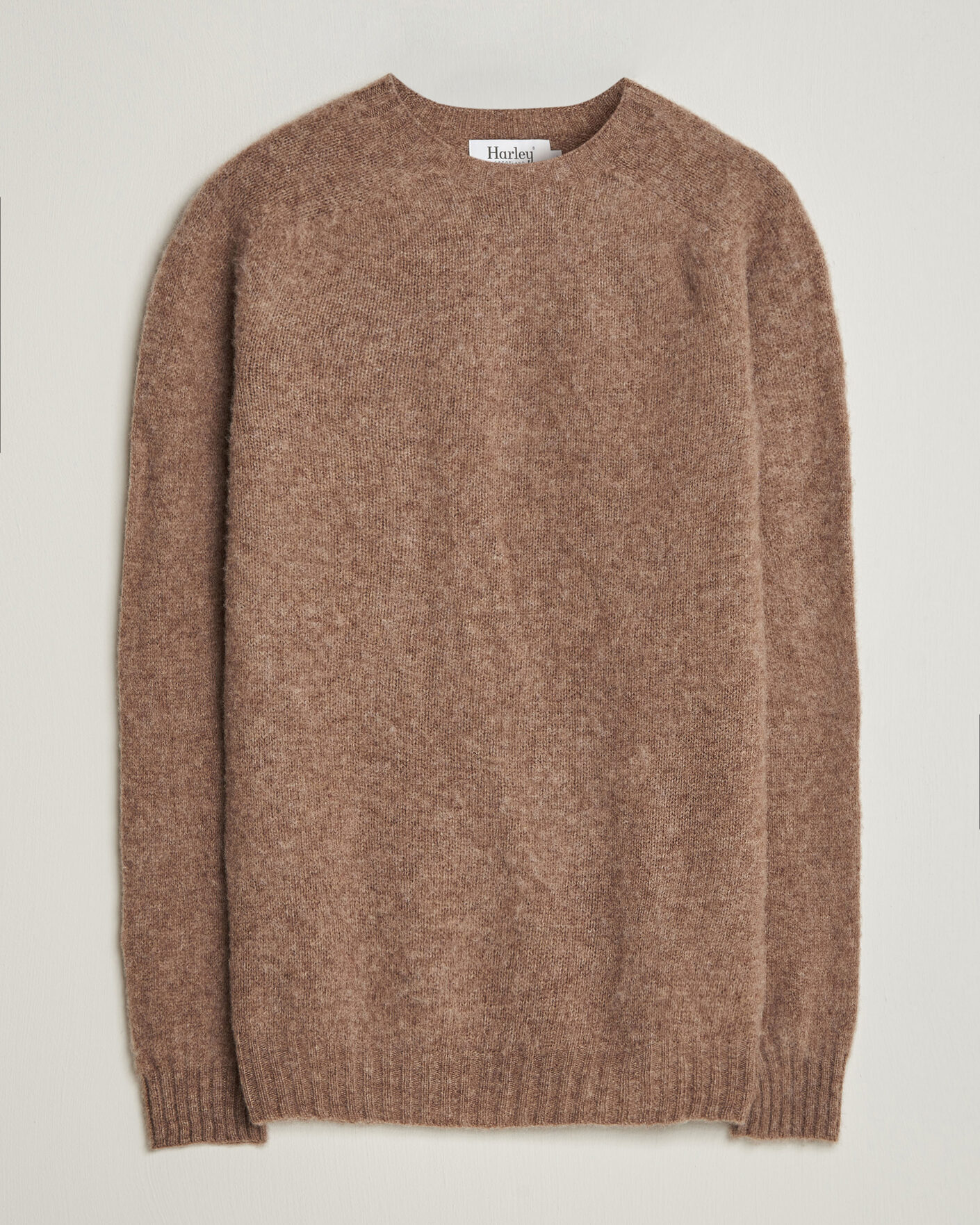 Herre | Trøjer | Harley Of Scotland | Brushed Supersoft Lambswool Crewneck Tundra