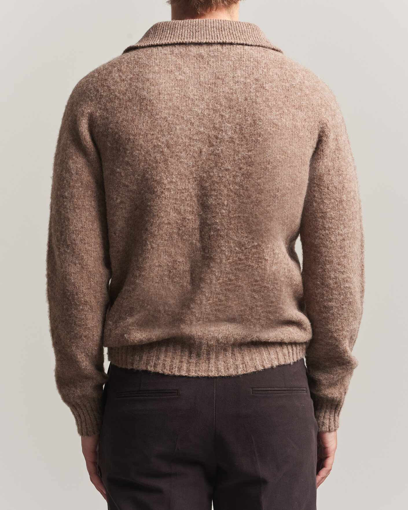 Herre | Trøjer | Harley Of Scotland | Brushed Supersoft Lambswool Polo Tundra