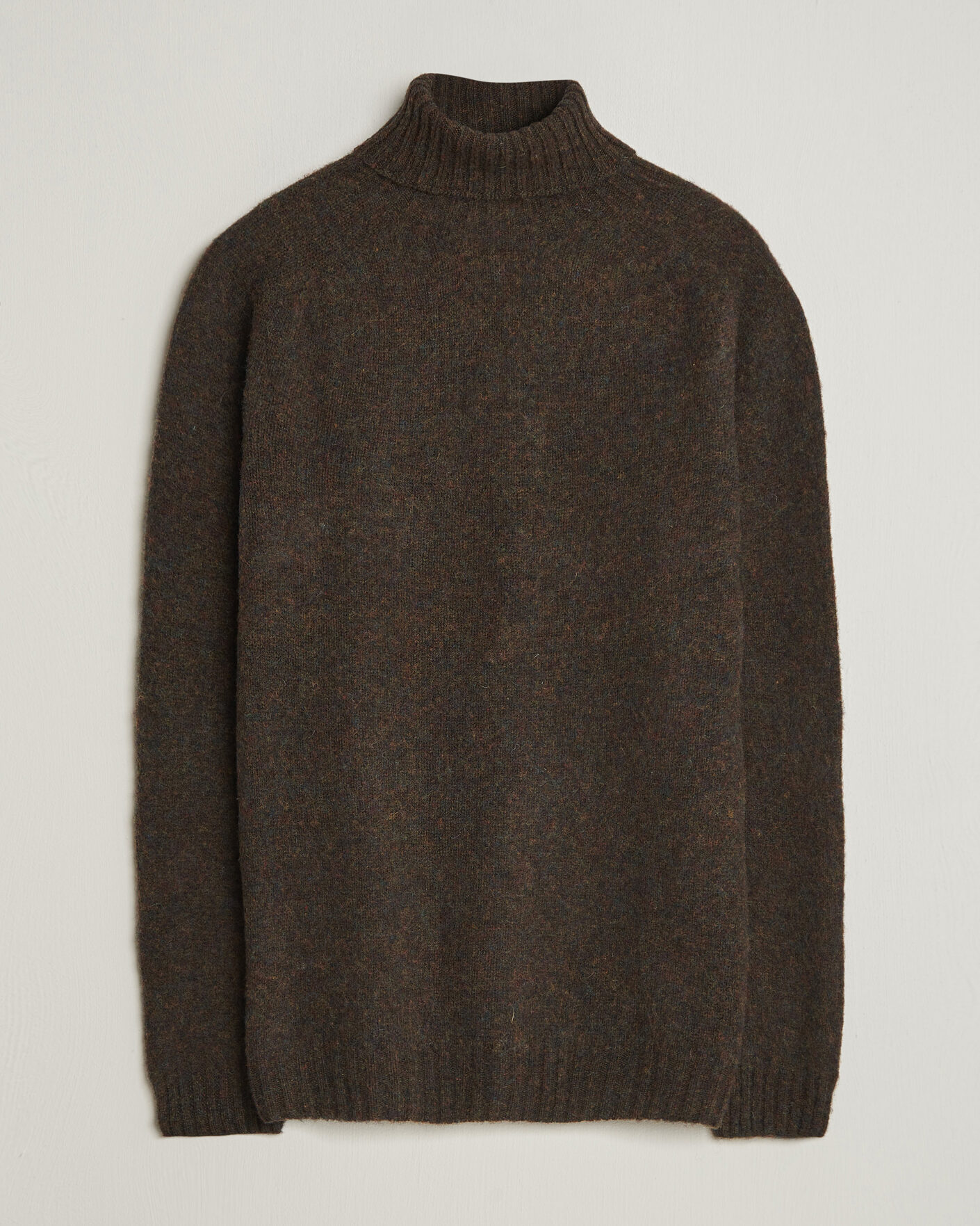 Herre | Trøjer | Harley Of Scotland | Brushed Supersoft Lambswool Rollneck Carob