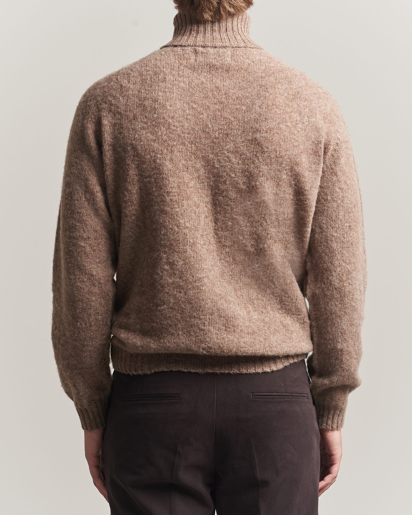 Herre | Trøjer | Harley Of Scotland | Brushed Supersoft Lambswool Rollneck Tundra