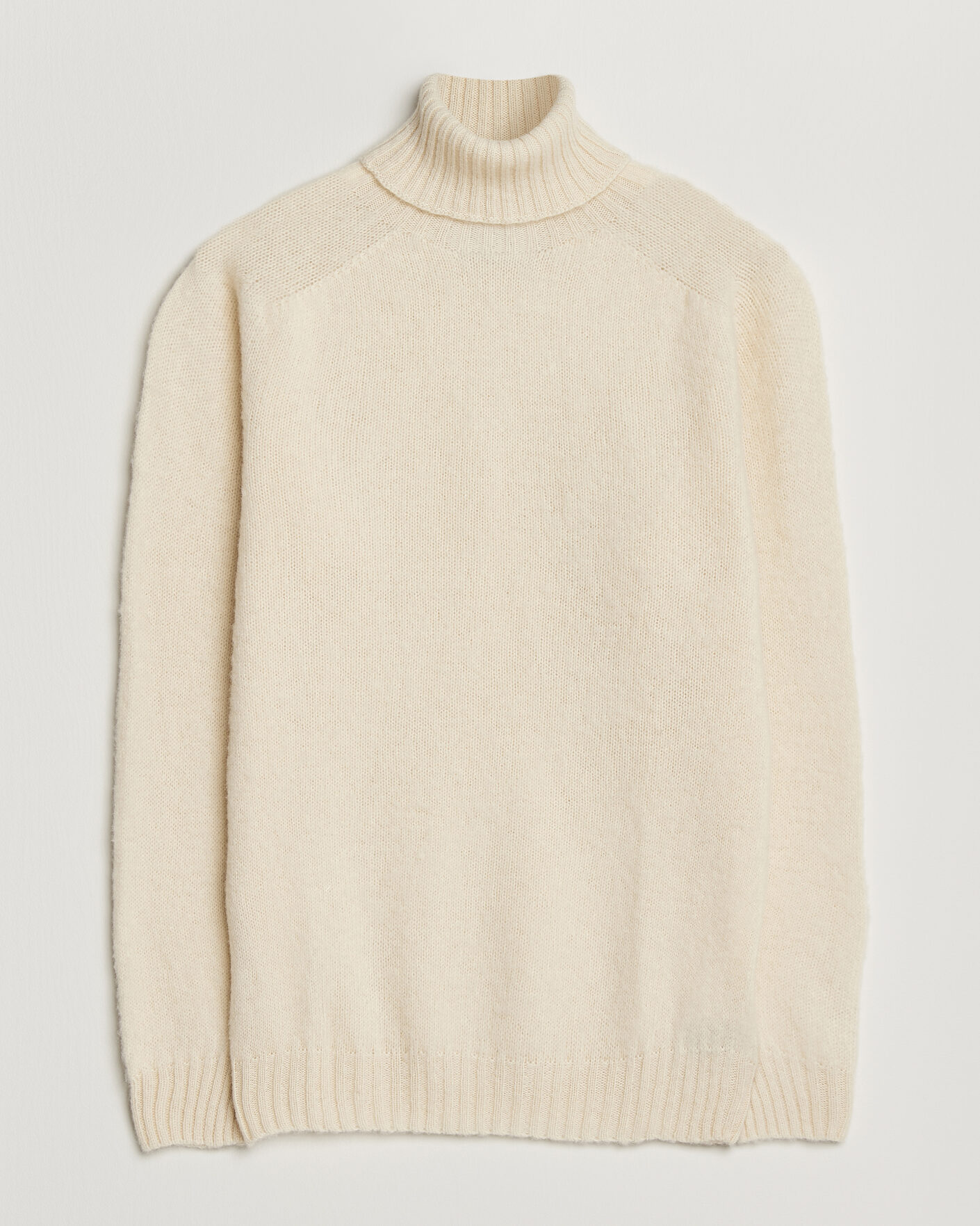 Herre | Trøjer | Harley Of Scotland | Brushed Supersoft Lambswool Rollneck Vanilla