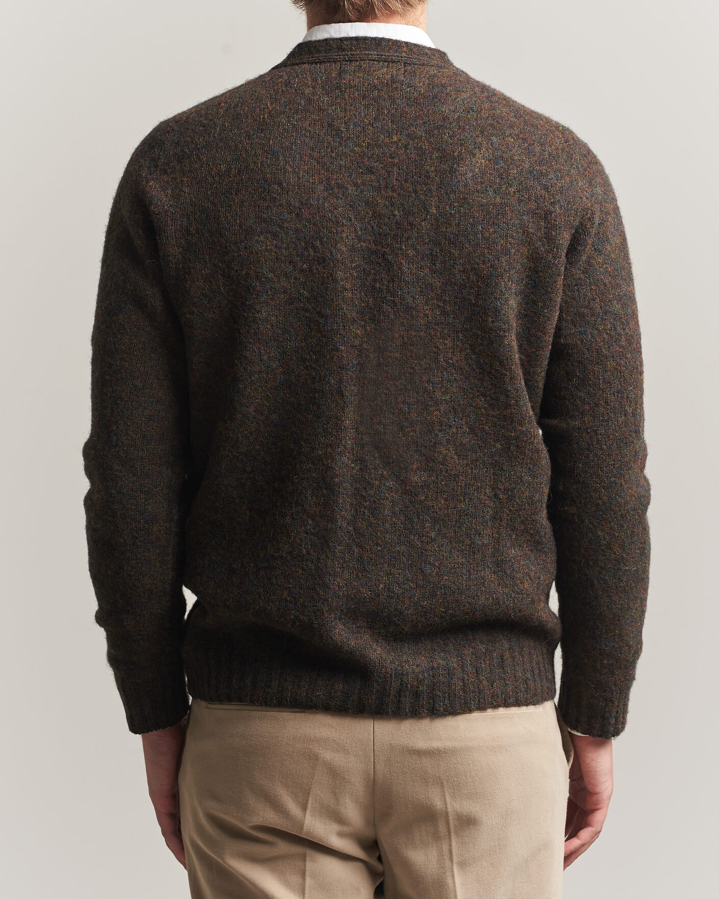 Herre | Trøjer | Harley Of Scotland | Brushed Supersoft Lambswool Cardigan Carob