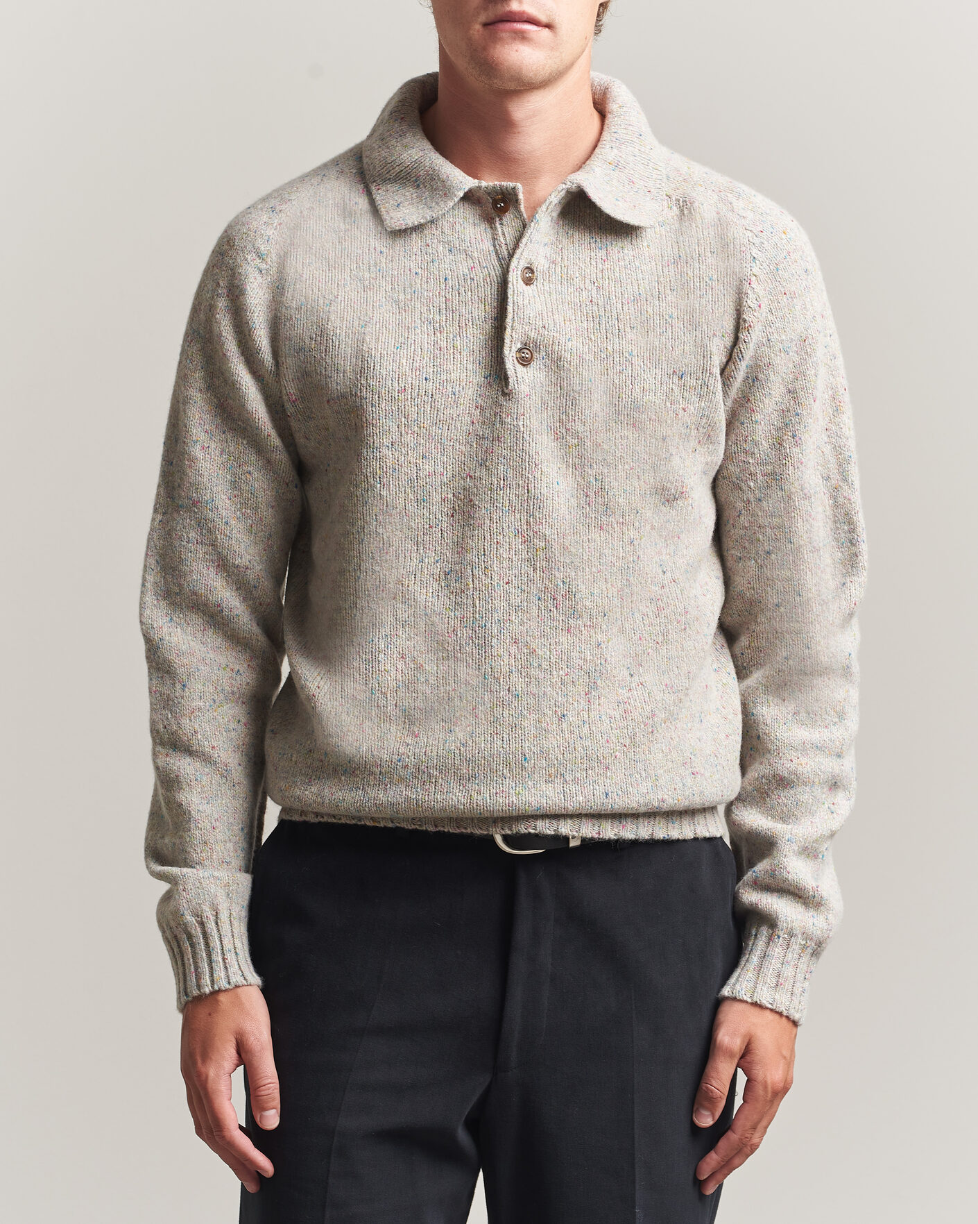 Herre | Trøjer | Harley Of Scotland | Donegal Wool Polo Machair