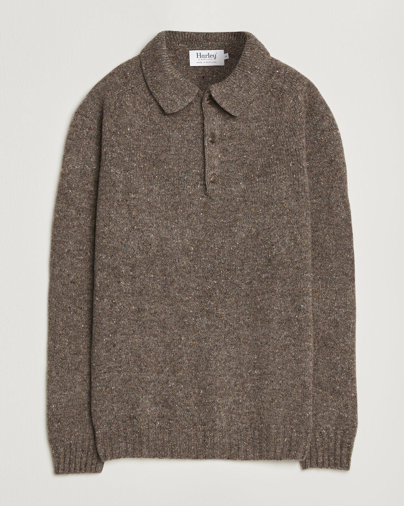Herre | Trøjer | Harley Of Scotland | Donegal Wool Polo Brown