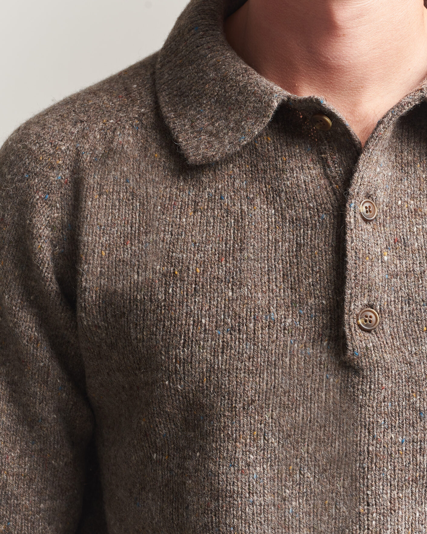 Herre | Trøjer | Harley Of Scotland | Donegal Wool Polo Brown
