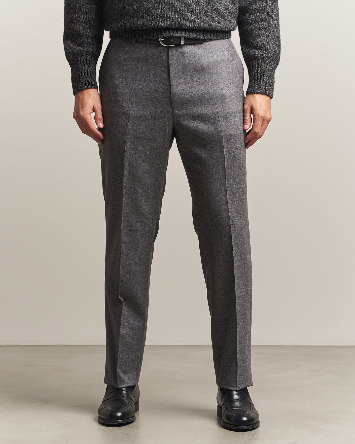 Herre | Bukser | Kamakura Shirts | Saxony Wool Ivy Trousers Mid Gray