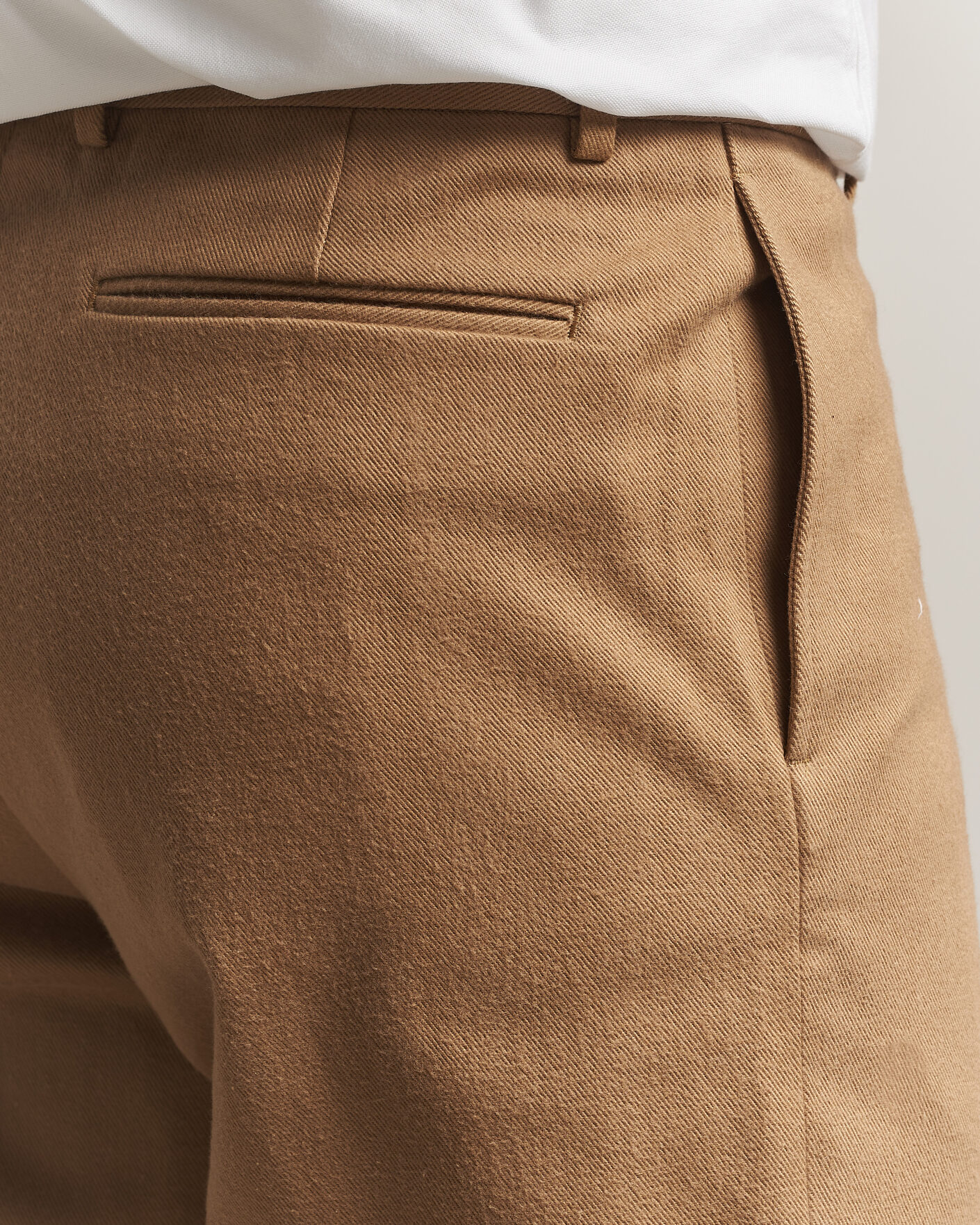 Herre | Bukser | Kamakura Shirts | Brushed Cotton Twill Ivy Trousers Beige