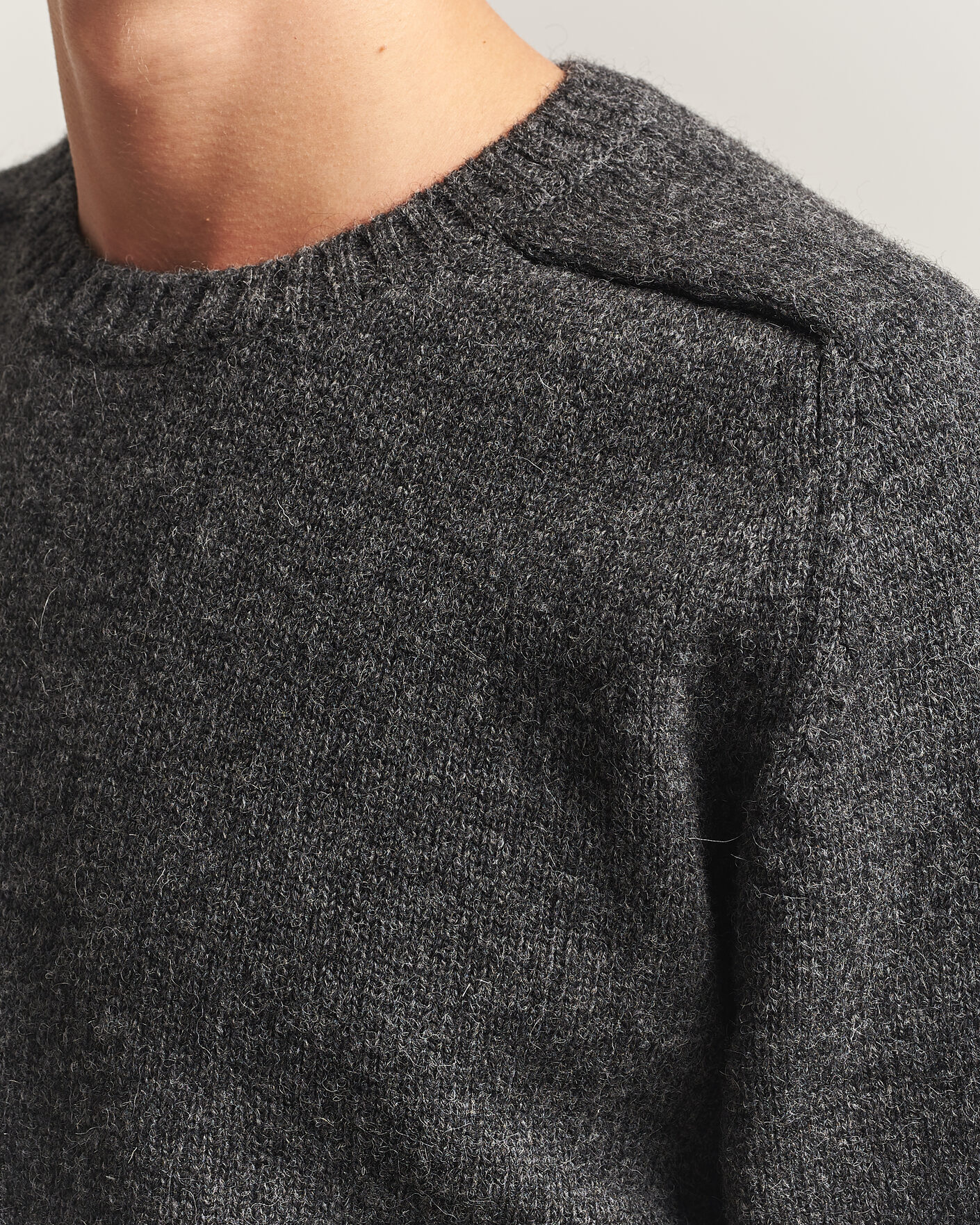 Herre | Trøjer | Kamakura Shirts | 5 Gauge Shetland Sweater Gray