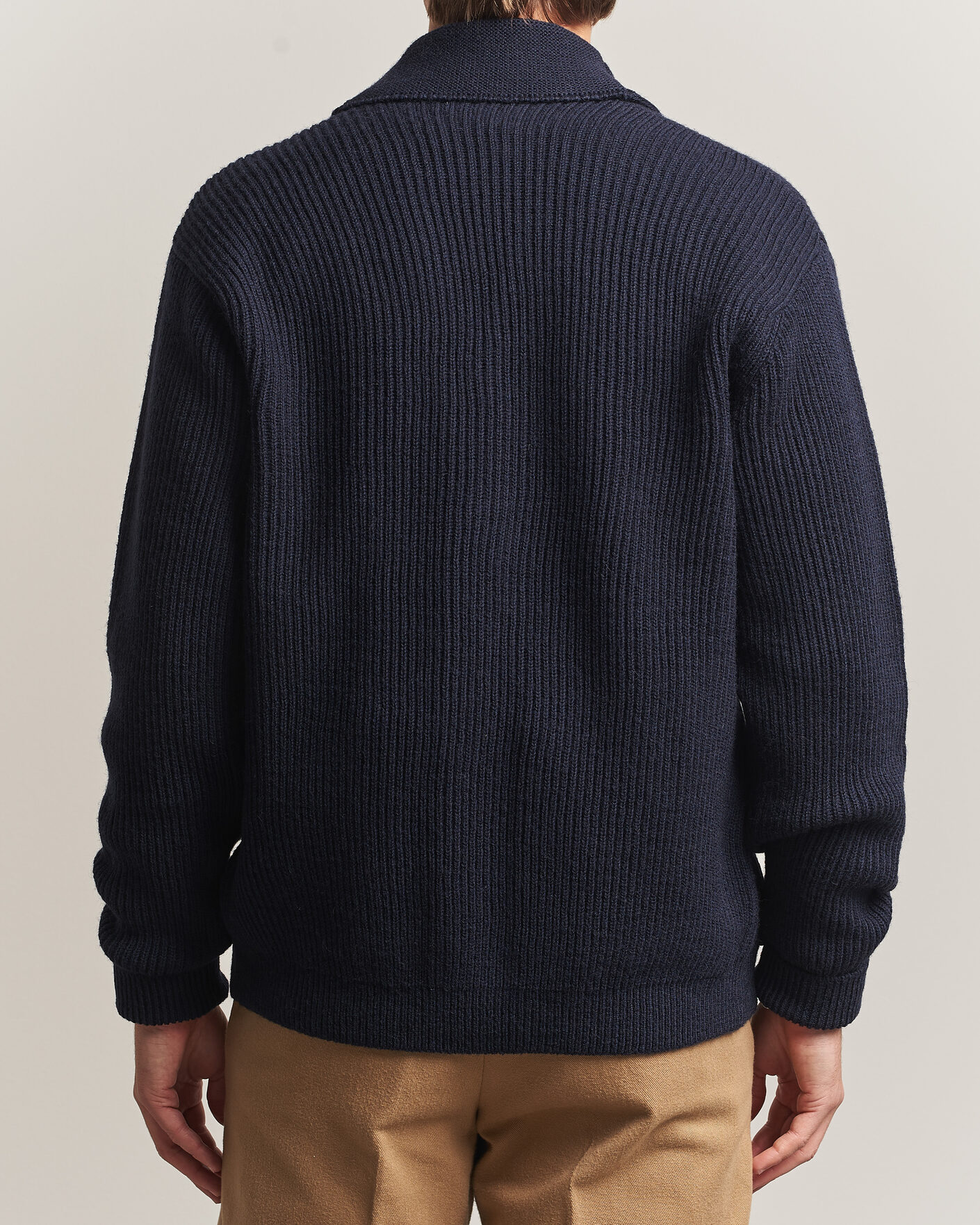 Herre | Trøjer | Kamakura Shirts | McQueen Shawl Collar Cardigan Navy