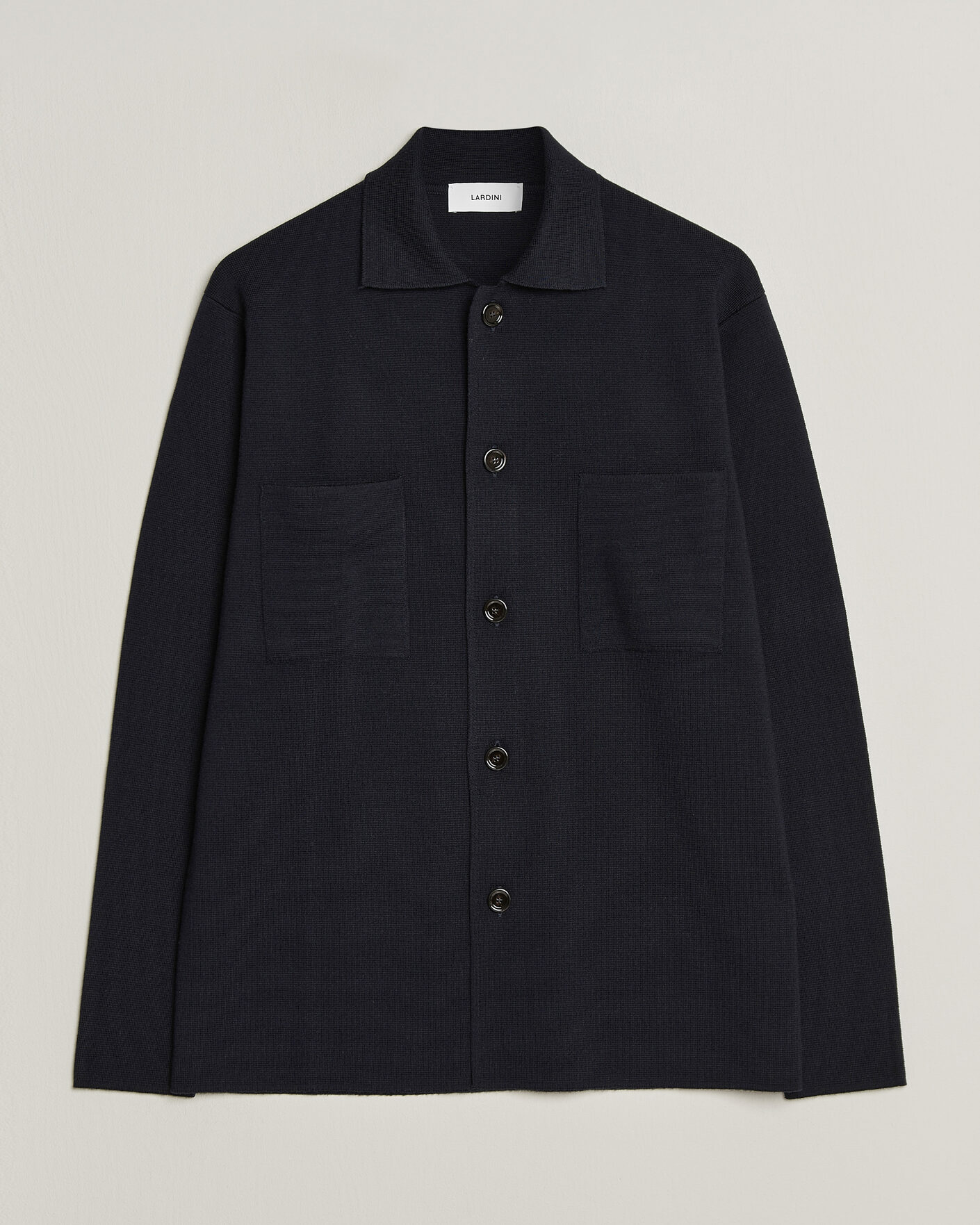 Herre | Skjorter | Lardini | Knitted Pocket Overshirt Navy