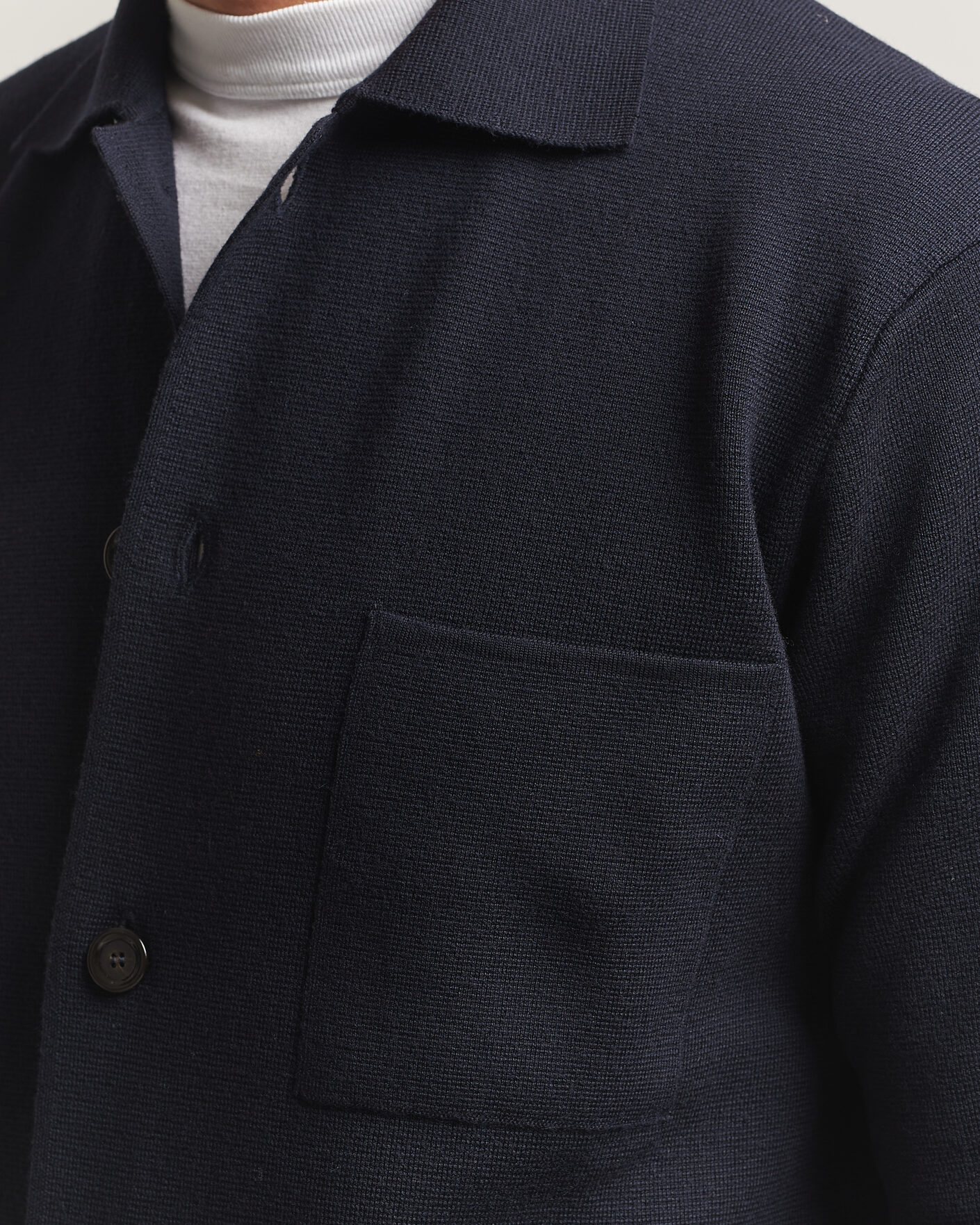 Herre | Skjorter | Lardini | Knitted Pocket Overshirt Navy