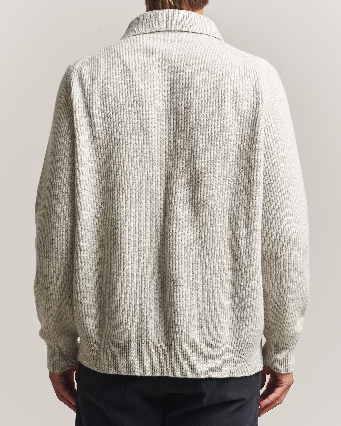 Herre | Trøjer | Lardini | Heavy Knitted Cardigan Light Grey