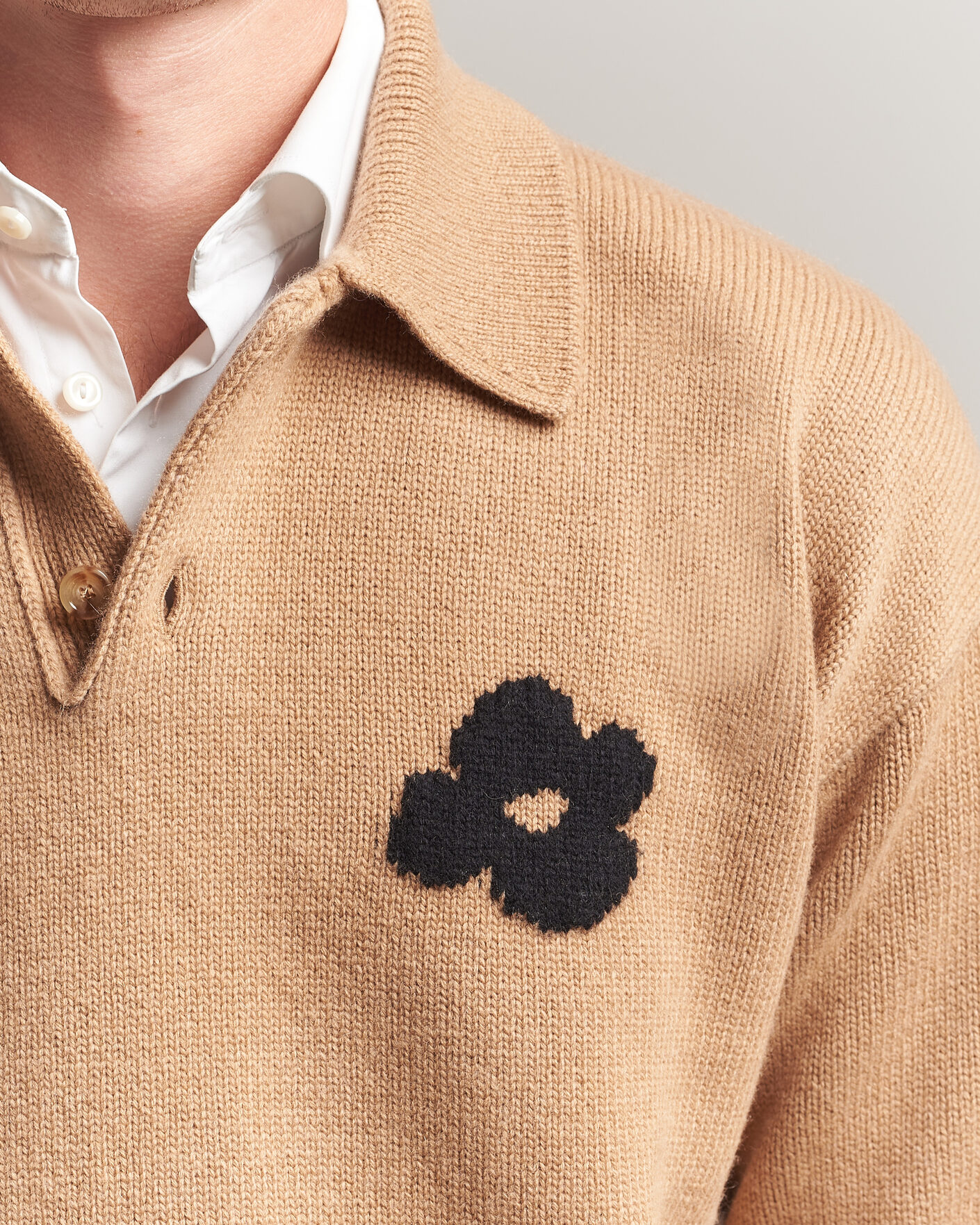 Herre | Trøjer | Lardini | Knitted Wool/Cashmere Polo Brown