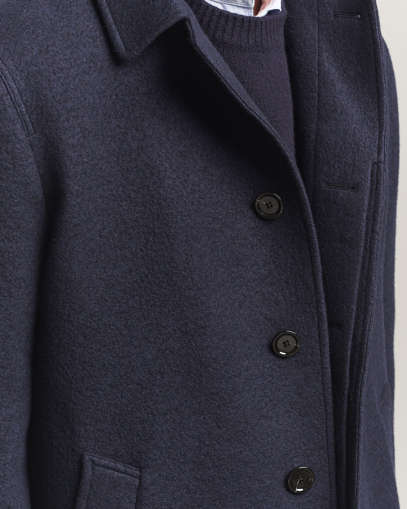 Herre | Jakker | Lardini | Wool/Cashmere Boucle Car Coat Navy