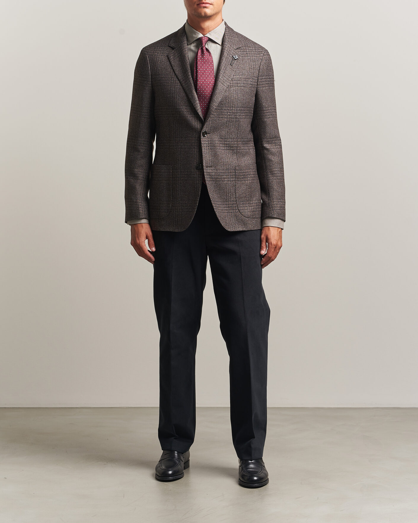 Herre | Blazere & jakker | Lardini | Wool Structure Checked Blazer Brown