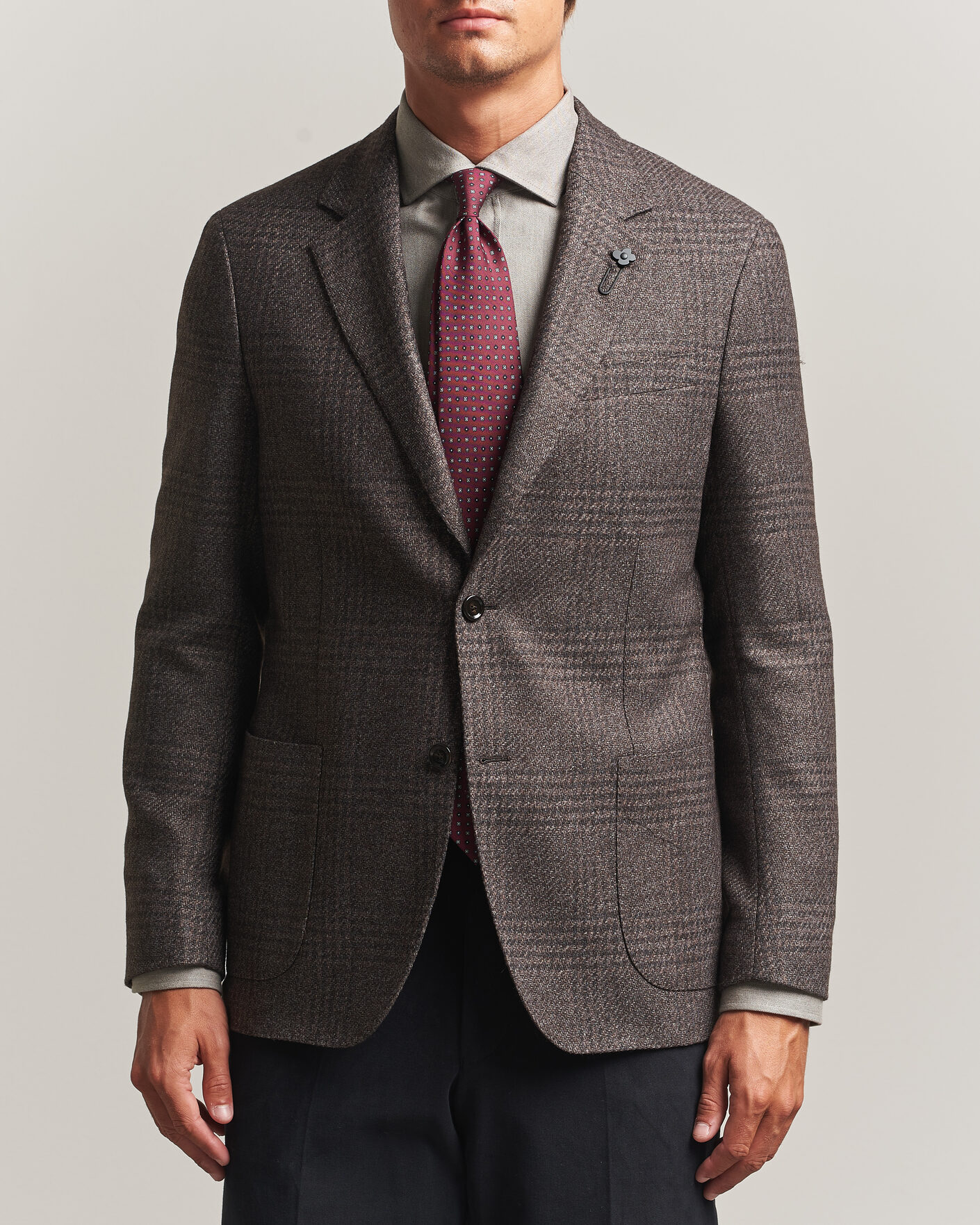 Herre | Blazere & jakker | Lardini | Wool Structure Checked Blazer Brown
