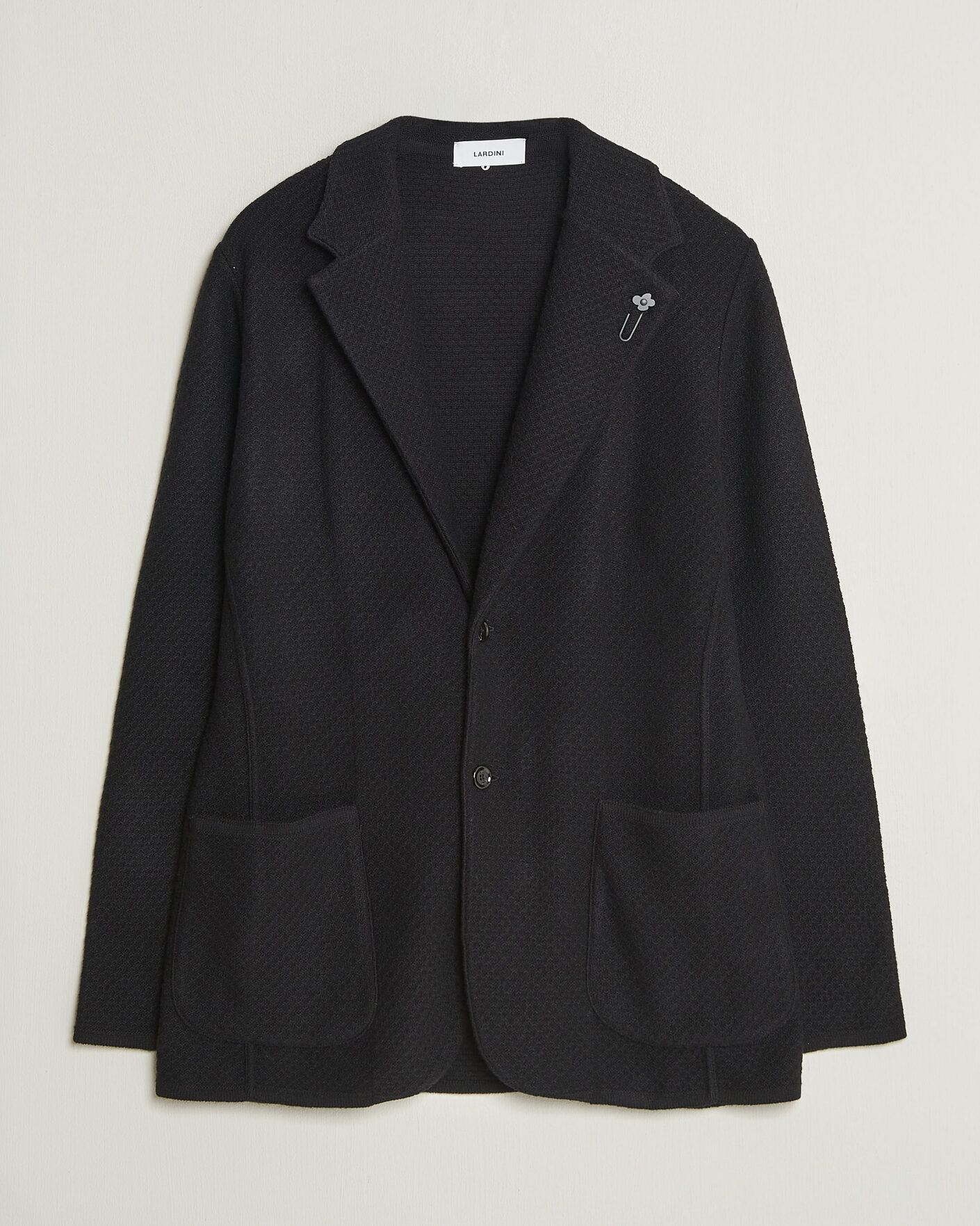 Herre | Blazere & jakker | Lardini | Knitted Structure Wool/Cashmere Blazer Black