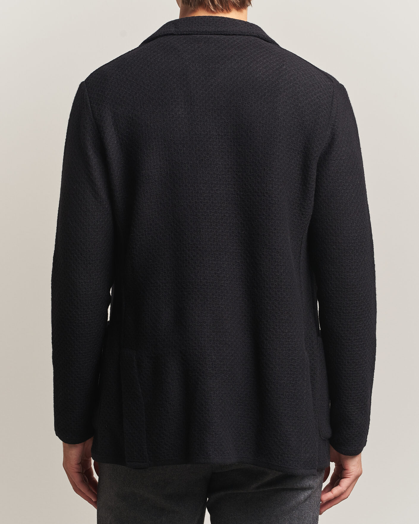 Herre | Blazere & jakker | Lardini | Knitted Structure Wool/Cashmere Blazer Black