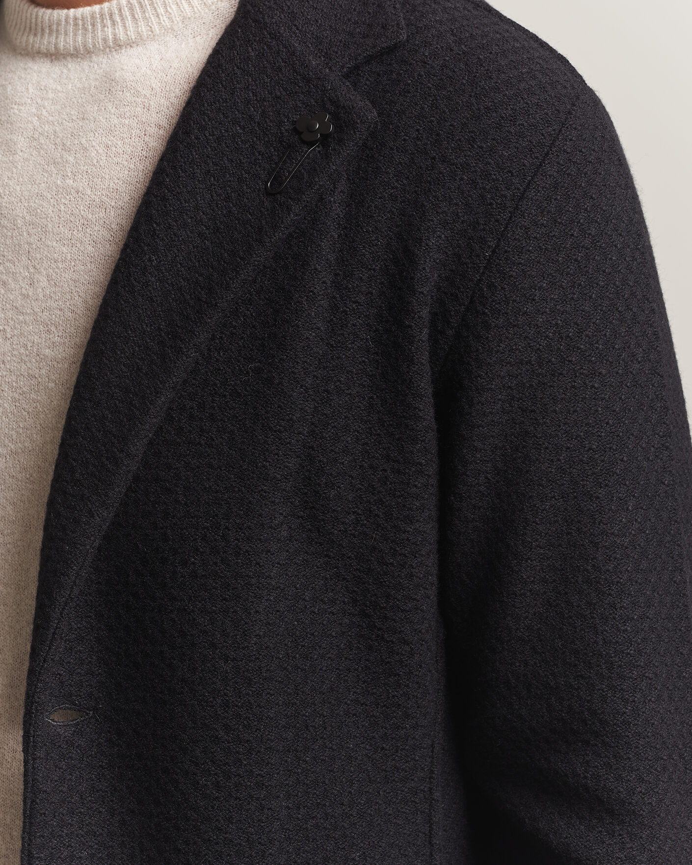 Herre | Blazere & jakker | Lardini | Knitted Structure Wool/Cashmere Blazer Black