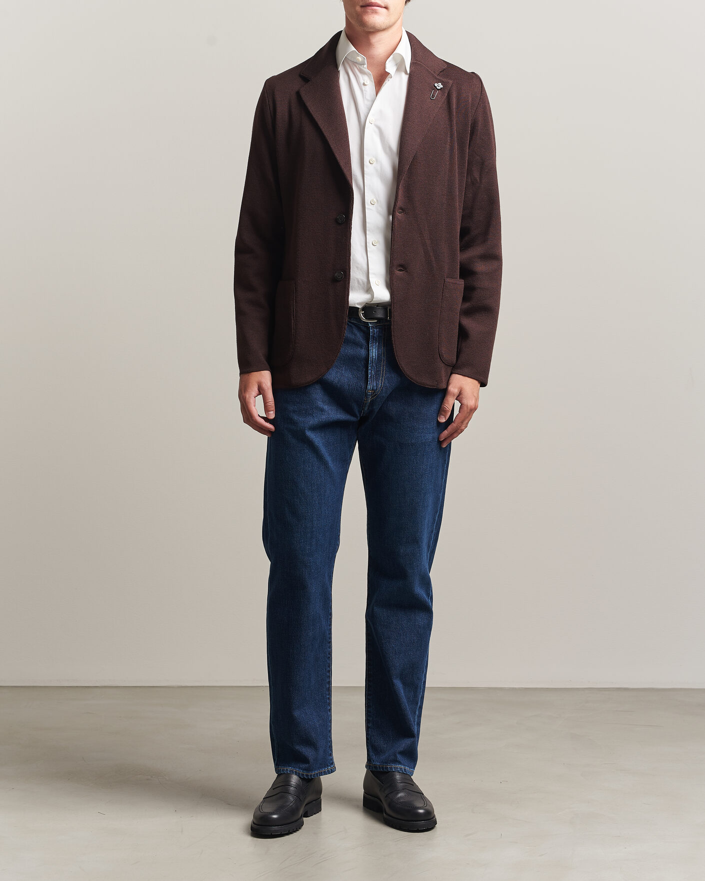 Herre | Blazere & jakker | Lardini | Knitted Wool Blazer Brown