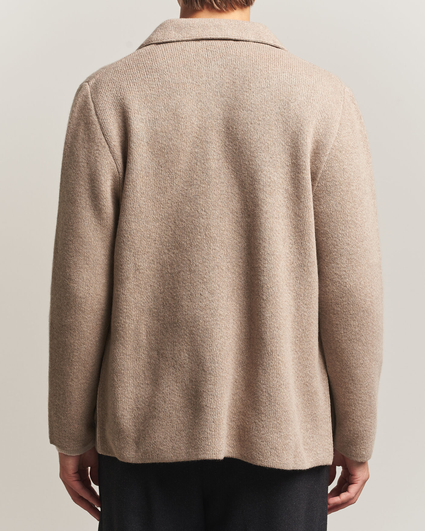 Herre | Trøjer | Lardini | Knitted Cashmere Overshirt Light Brown