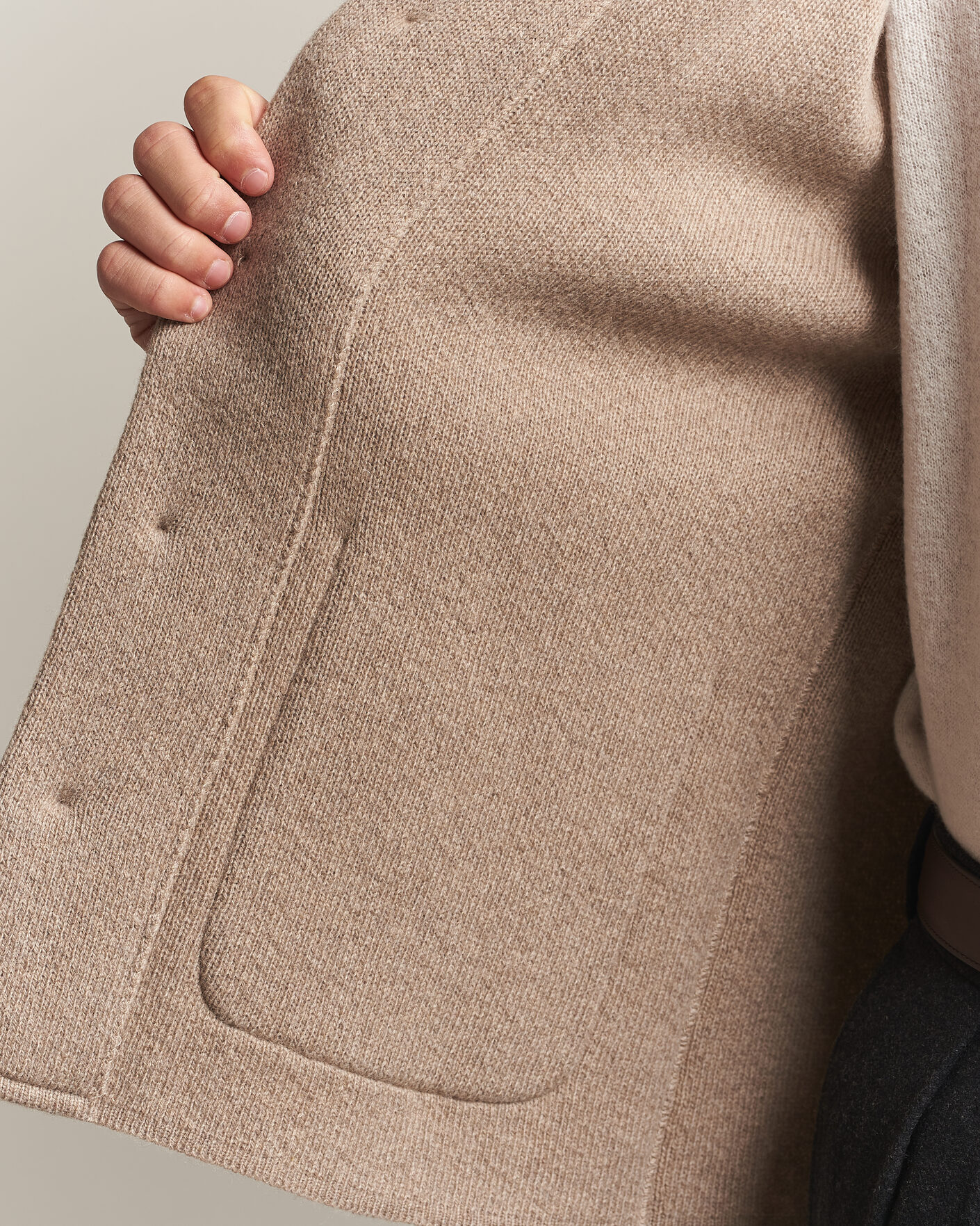 Herre | Trøjer | Lardini | Knitted Cashmere Overshirt Light Brown