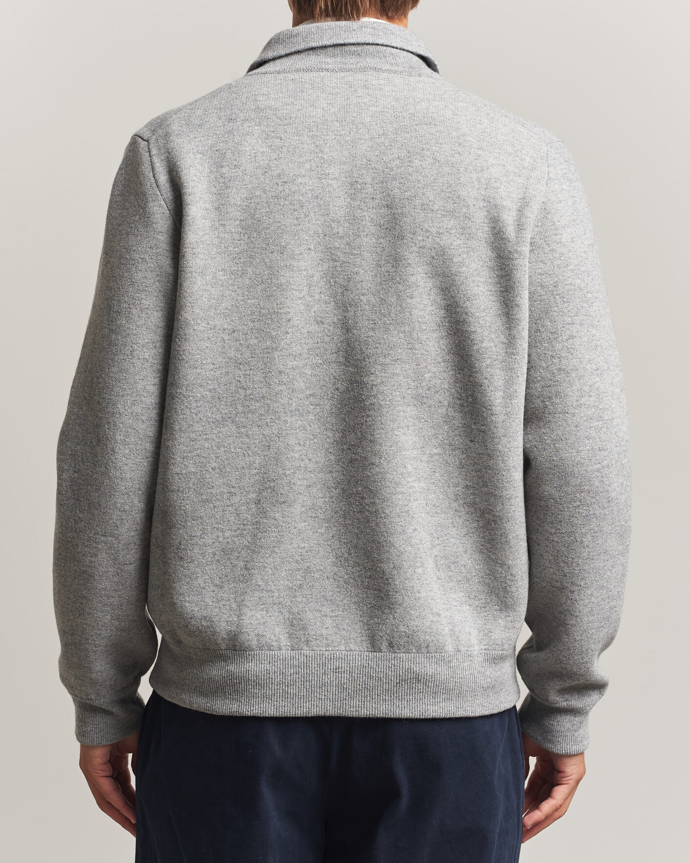 Herre | Jakker | Lardini | Knitted Wool Bomber Jacket Grey