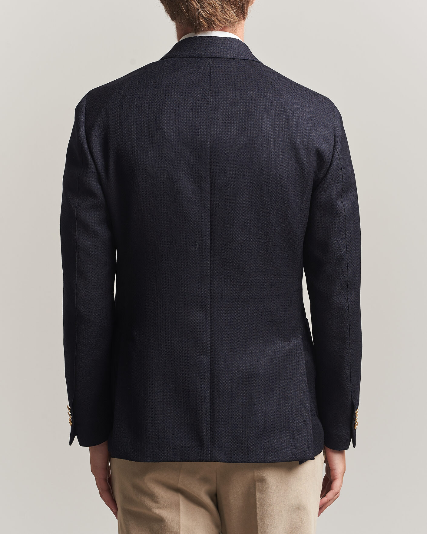 Herre | Blazere & jakker | Lardini | Double Breasted Herringbone Wool Blazer Navy