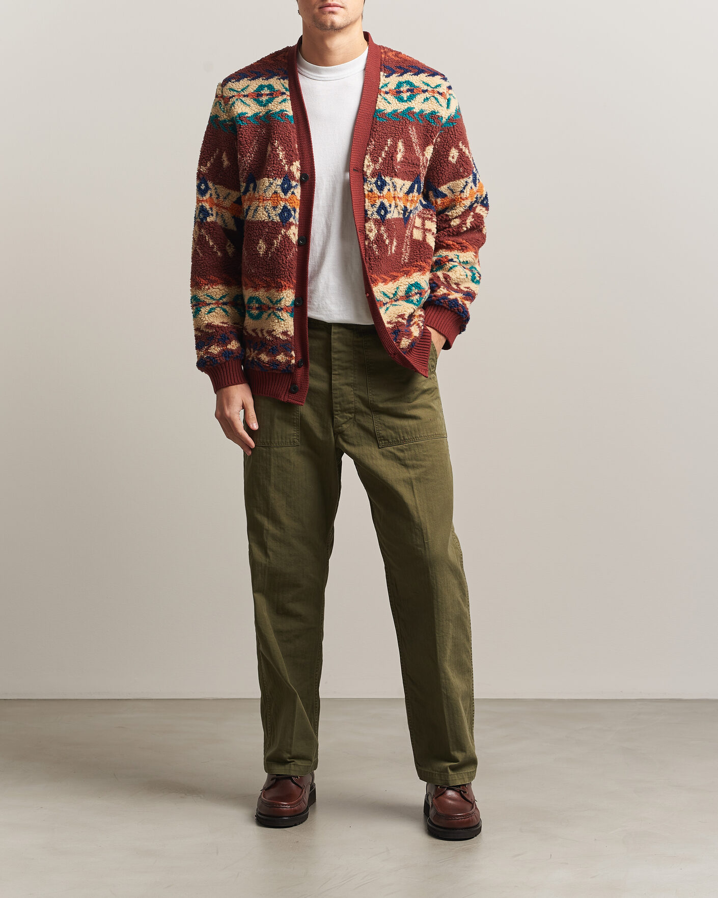 Herre | Bukser | orSlow | Vintage Fit Herringbone Fatigue Pants Army Green