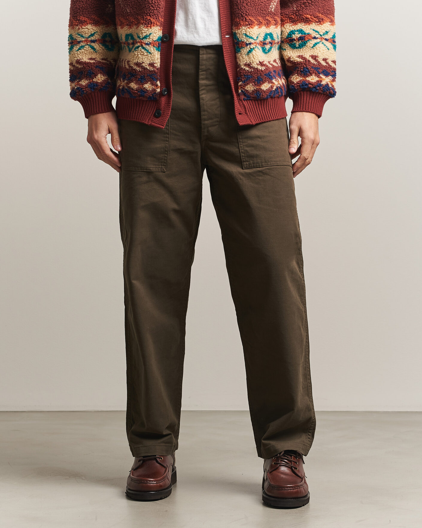 Herre | Bukser | orSlow | Regular Fit Original Sateen Fatigue Pants Coffee Brown