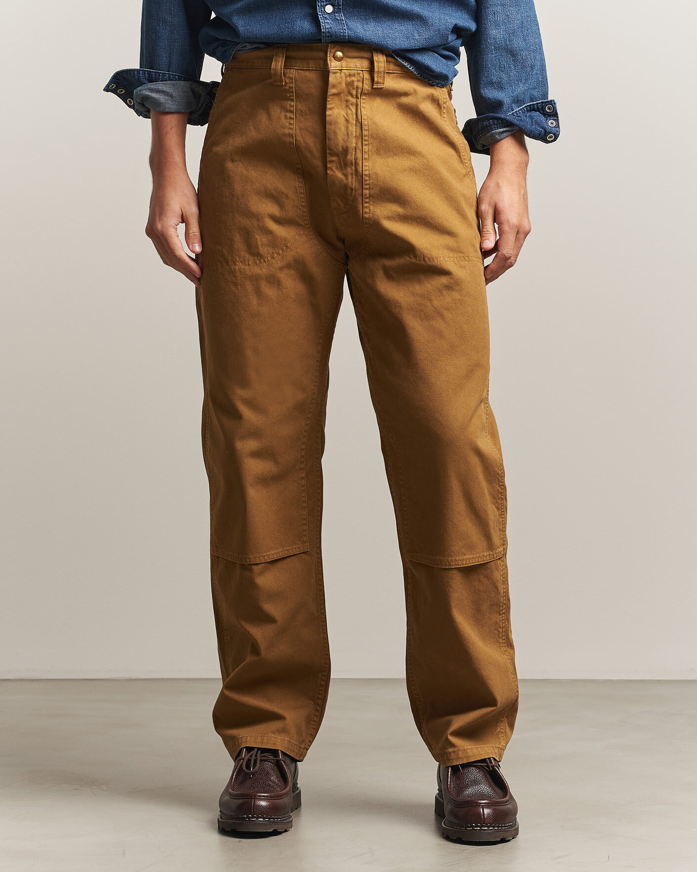 Herre | Bukser | orSlow | Double Knee Work Trousers Brown