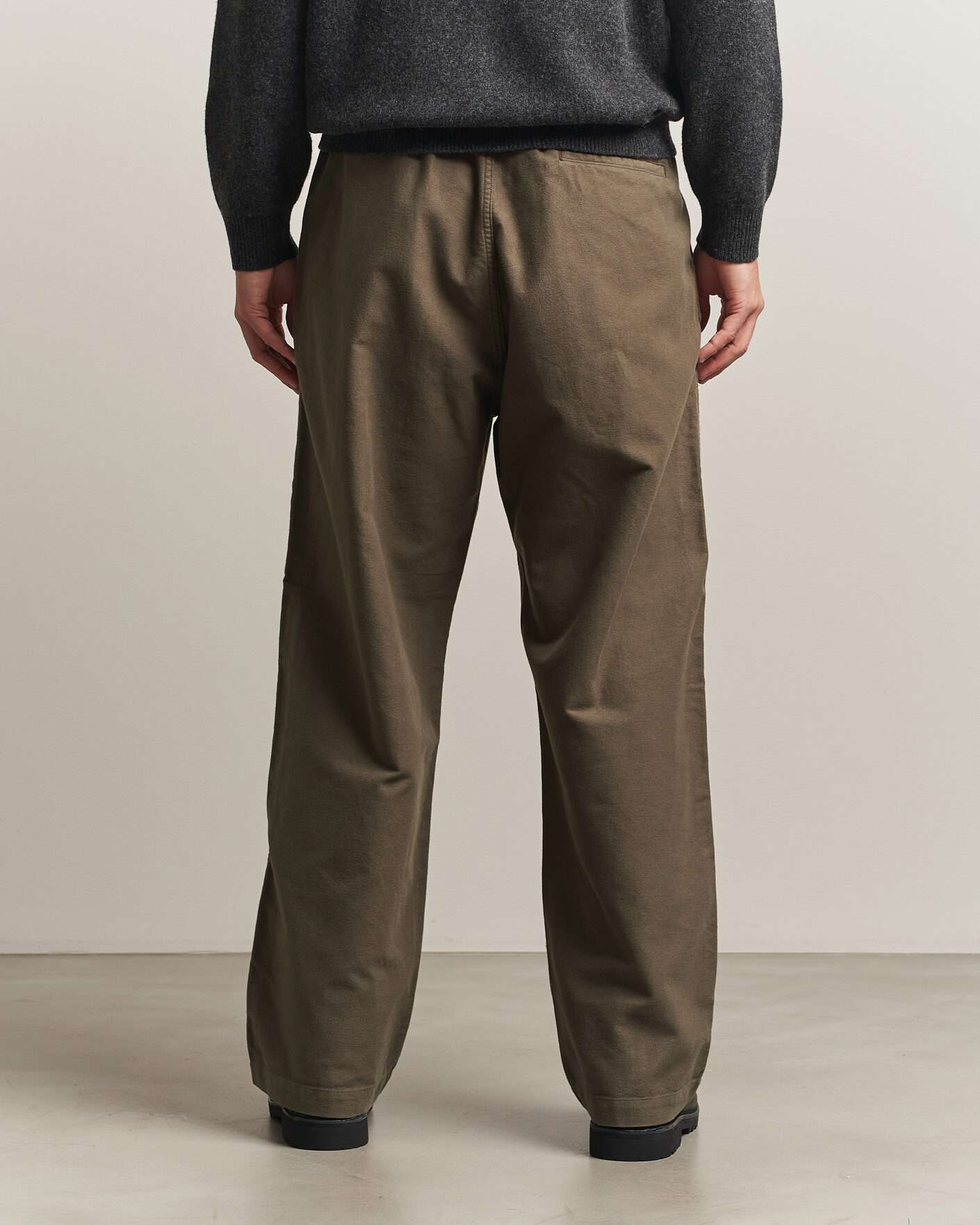Herre | Bukser | orSlow | Wide Fit New Yorker Brushed Trousers Moss Gray