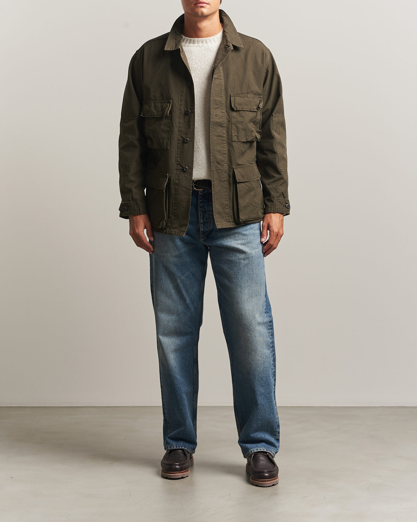 Herre | Jakker | orSlow | B.D.U. Stone Washed Jacket Coffee Brown