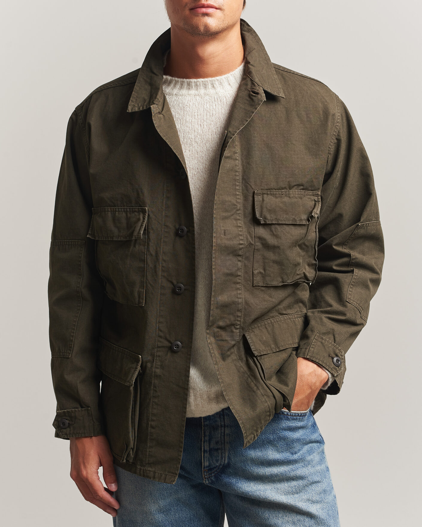 Herre | Jakker | orSlow | B.D.U. Stone Washed Jacket Coffee Brown