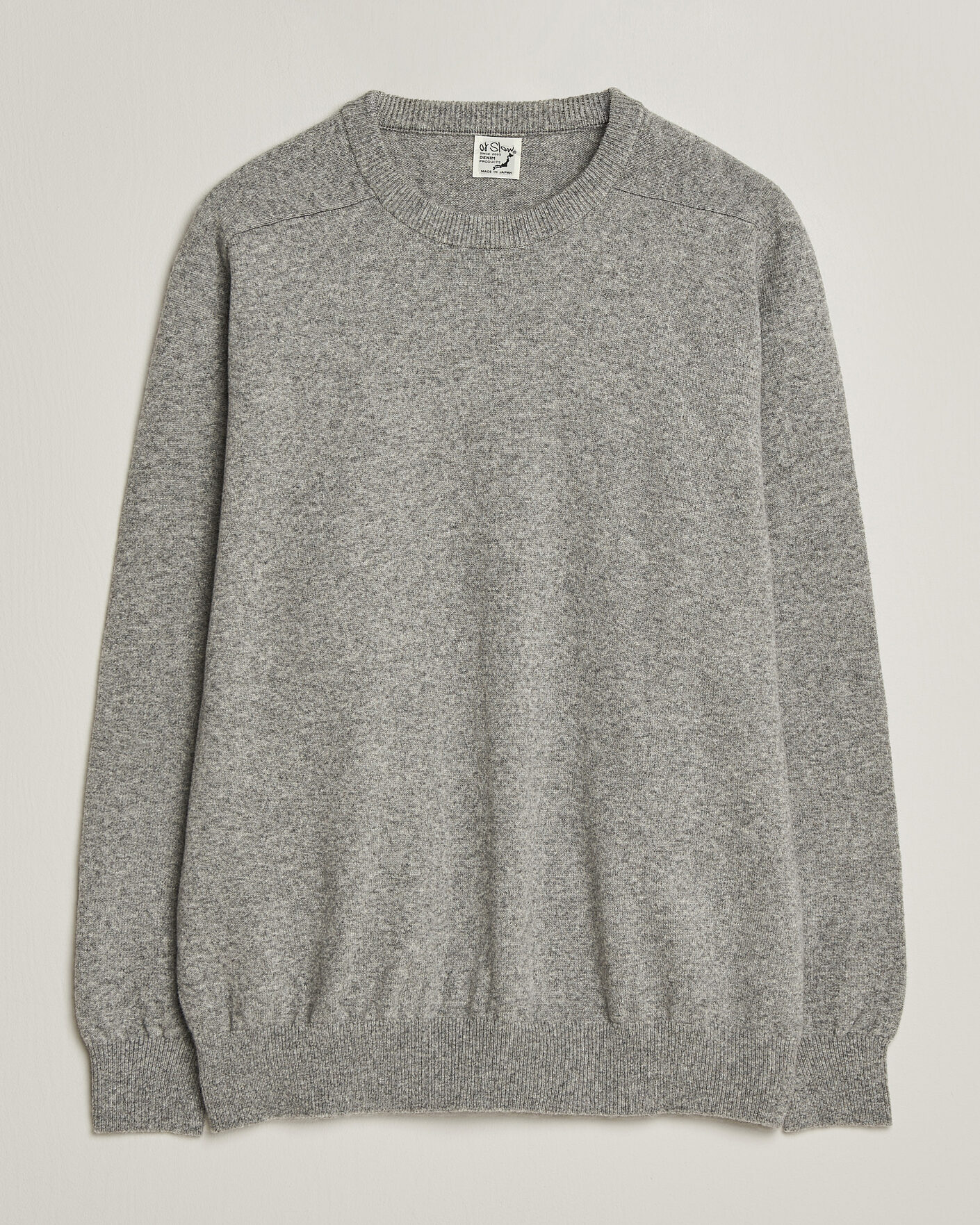 Herre | Trøjer | orSlow | Simple Crew Neck Sweater Light Grey