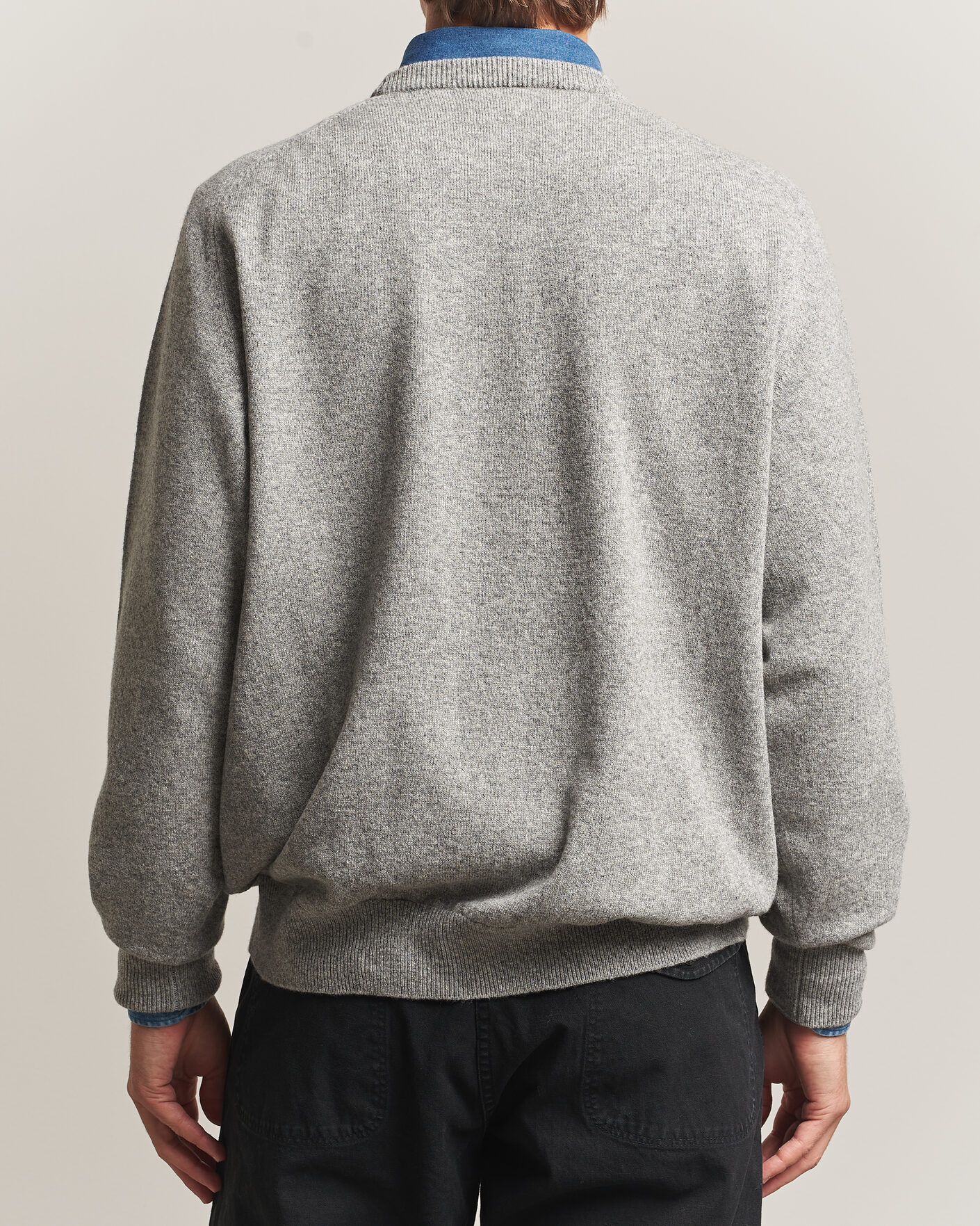 Herre | Trøjer | orSlow | Simple Crew Neck Sweater Light Grey